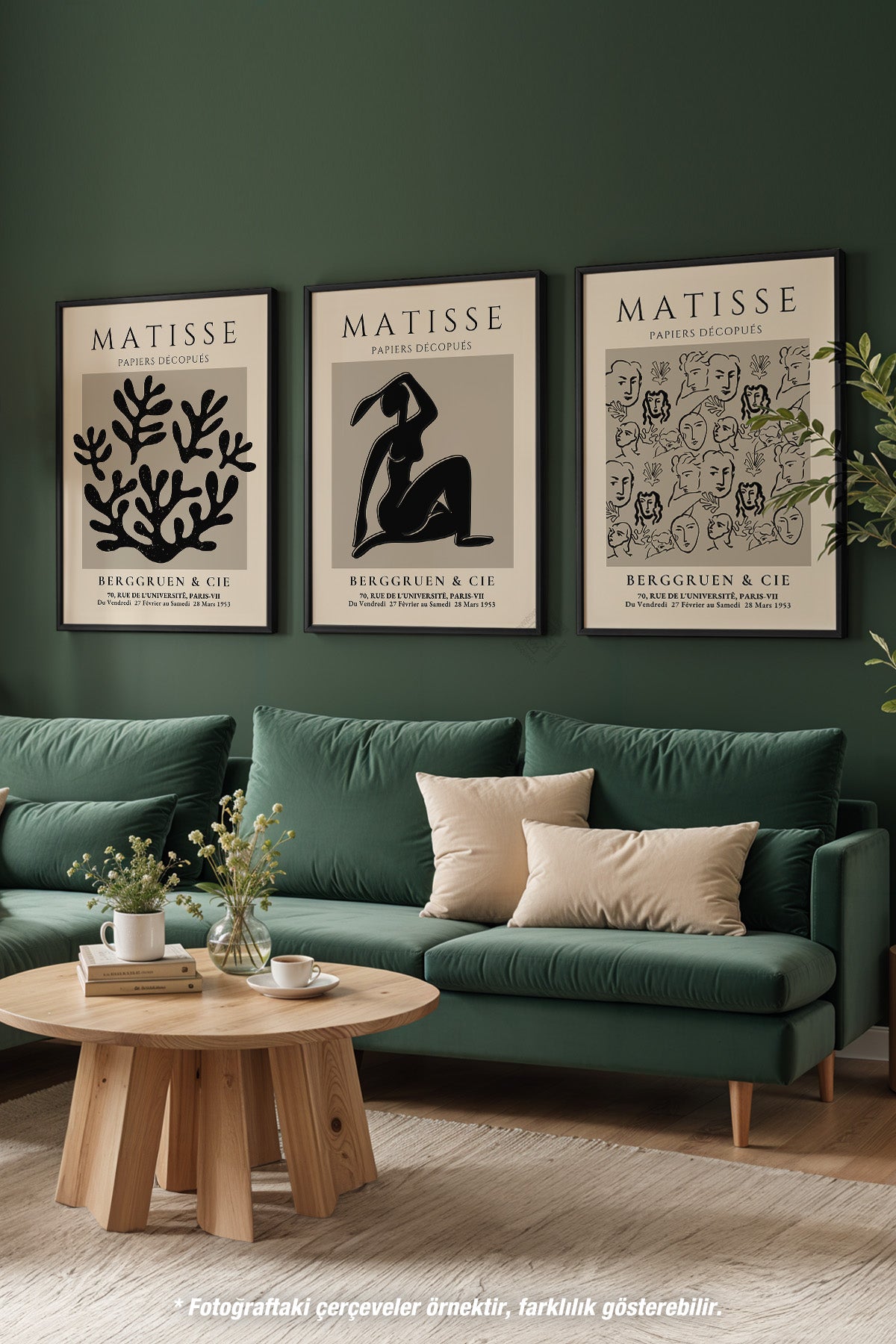 Matisse Bohem 3'lü Siyah Çerçeveli Poster, Tablo Seti No:24