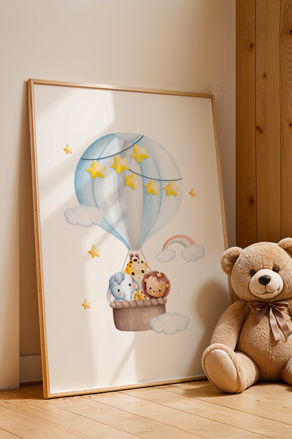 Çocuk Odası, Bebek Odası Ahşap Çerçeveli Poster, Tablo No:9