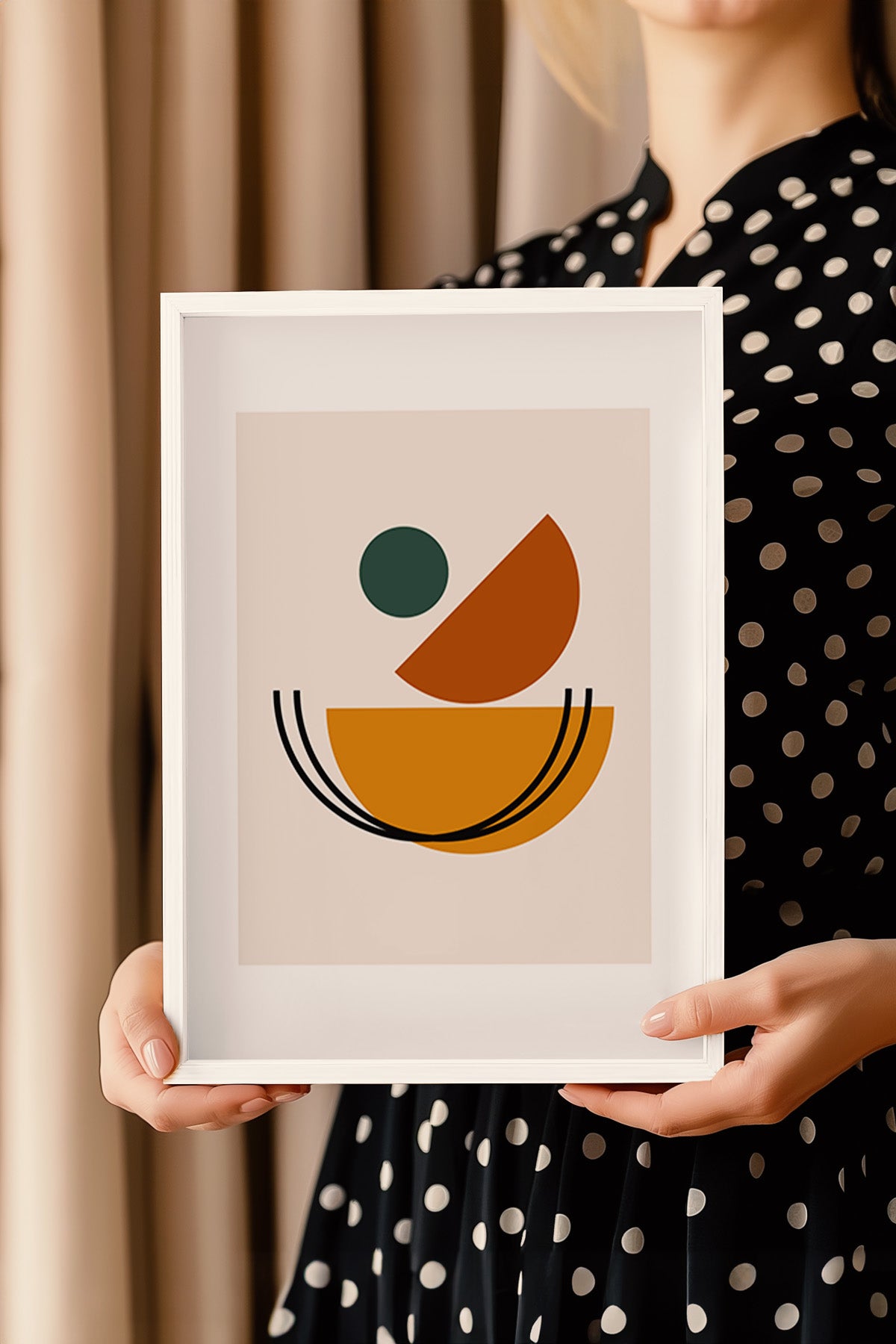 Bauhaus Serisi Beyaz Çerçeveli Poster, Tablo No:100