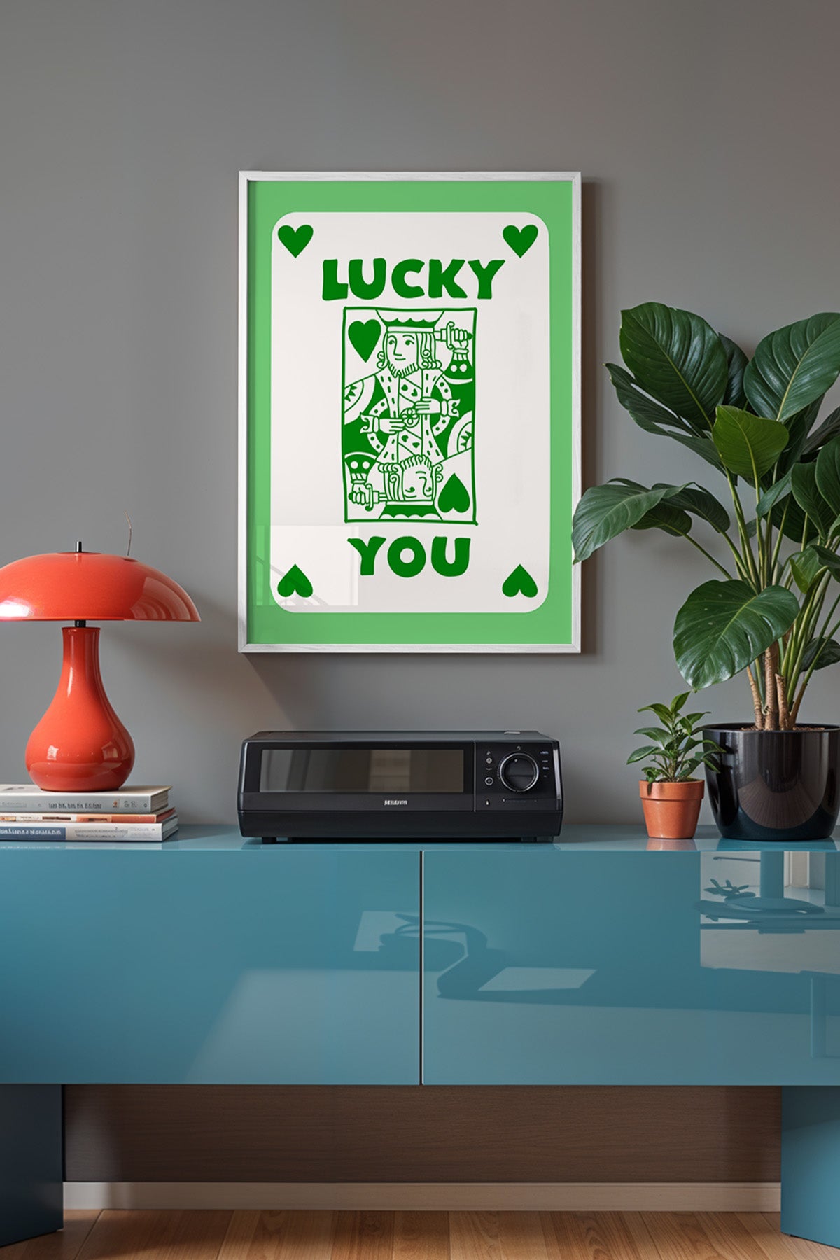 Lucky You Serisi Beyaz Çerçeveli Poster, Tablo Duvar Dekoru No:128