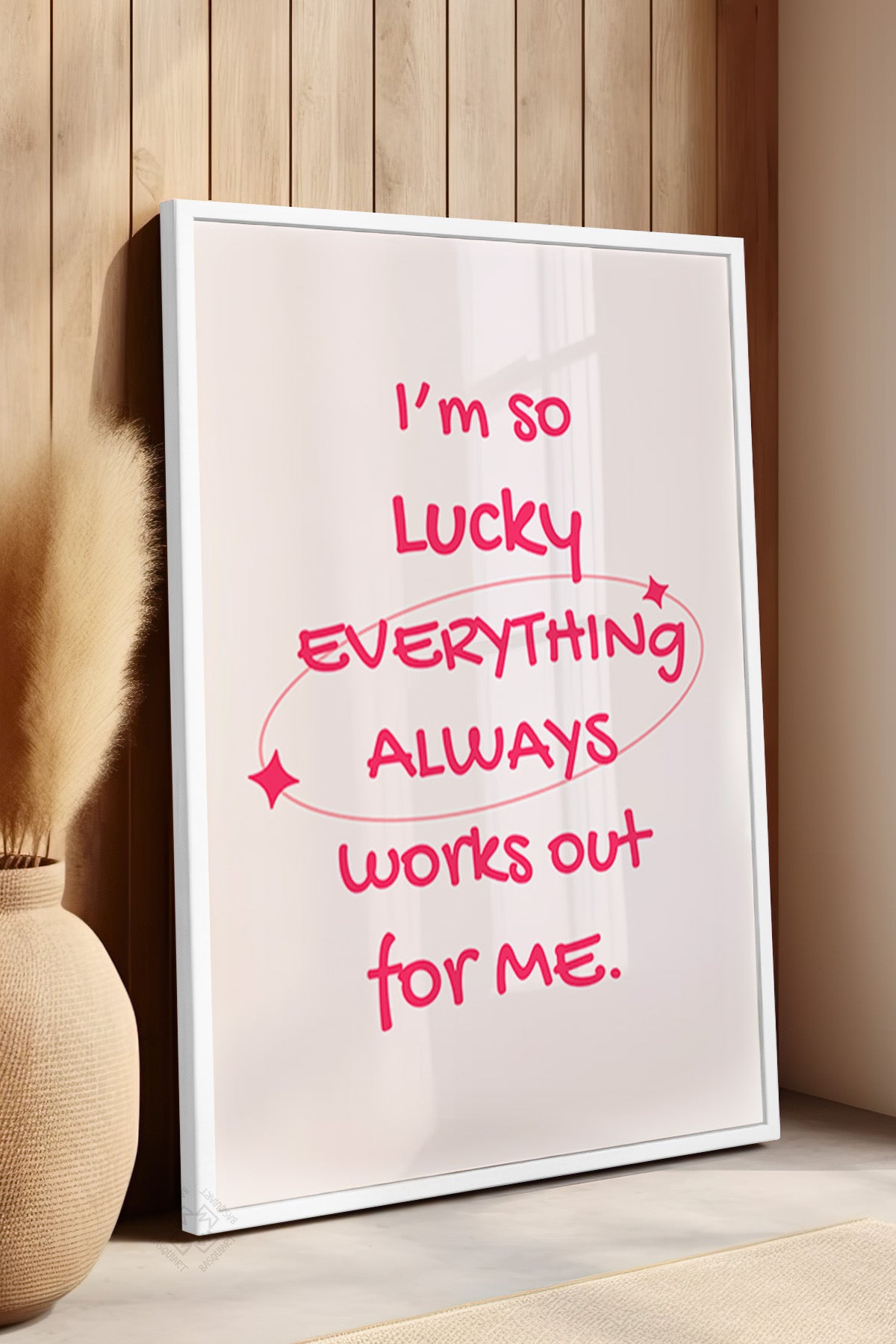 Lucky You Serisi Beyaz Çerçeveli Poster, Tablo Duvar Dekoru No:89