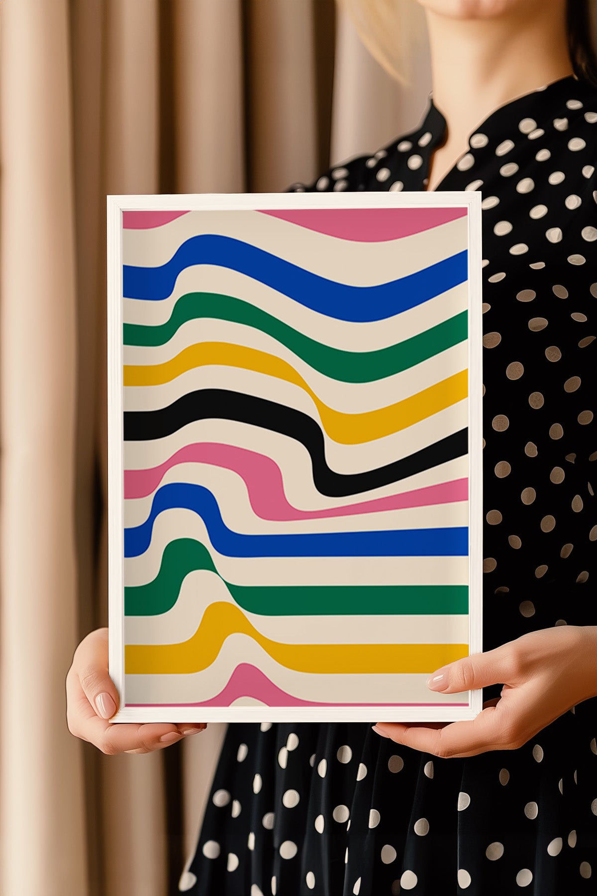 Bauhaus Serisi Beyaz Çerçeveli Poster, Tablo No:36