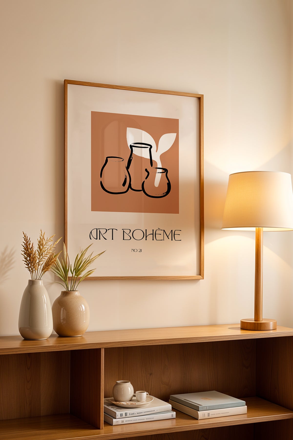 Bohemian Serisi Ahşap Çerçeveli Poster, Tablo No:69