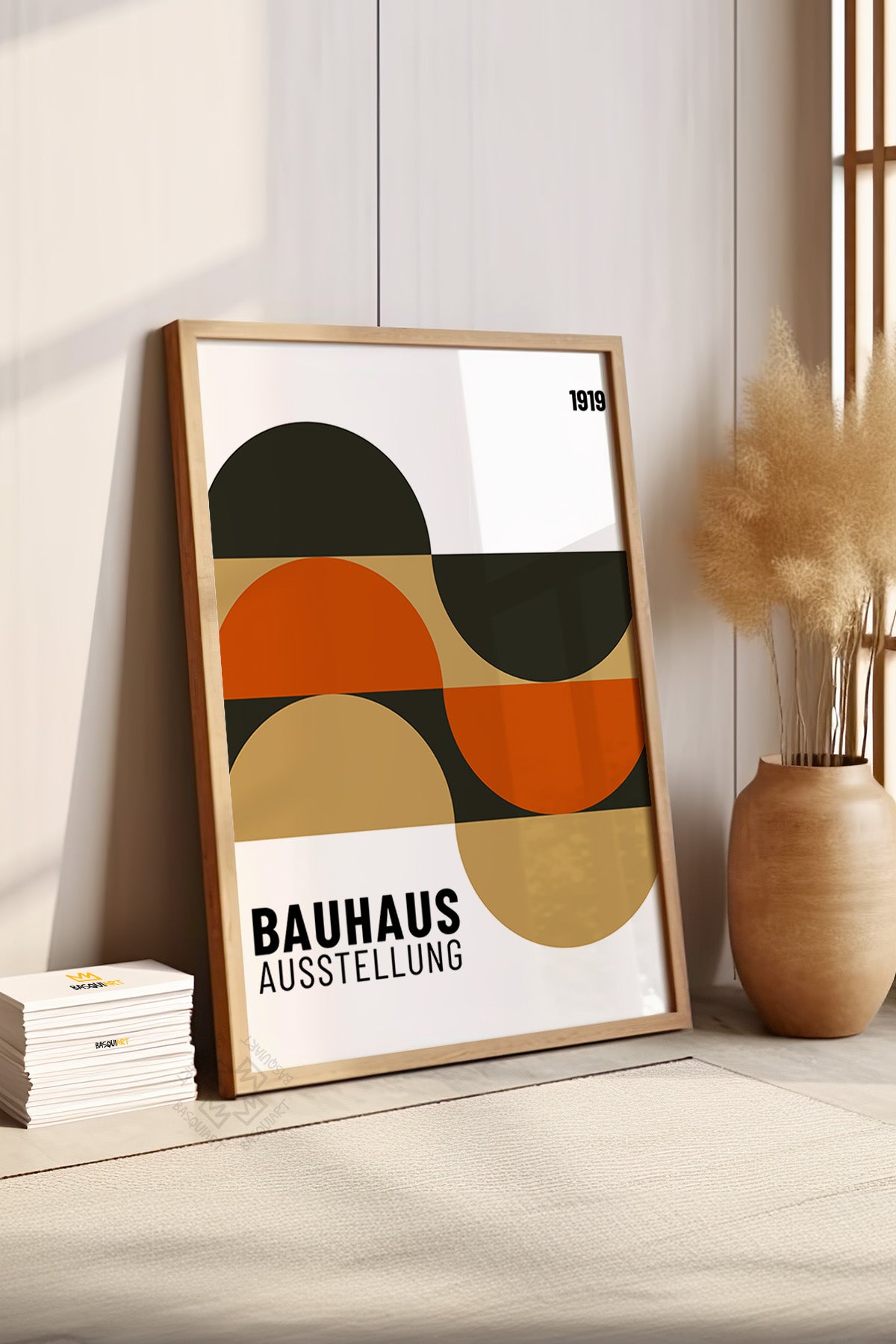 Bauhaus Serisi Ahşap Çerçeveli Poster, Tablo No:89
