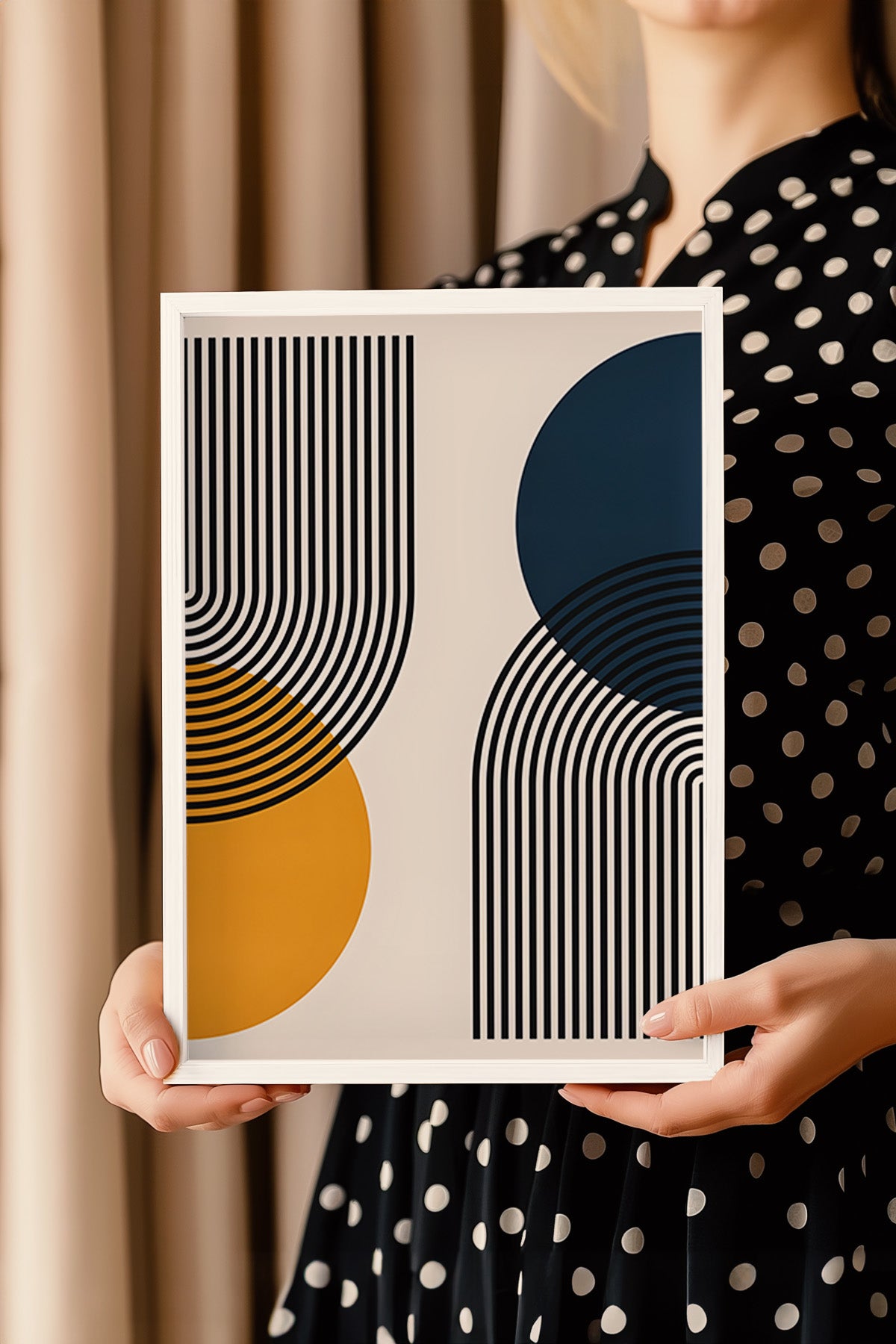 Bauhaus Serisi Beyaz Çerçeveli Poster, Tablo No:104