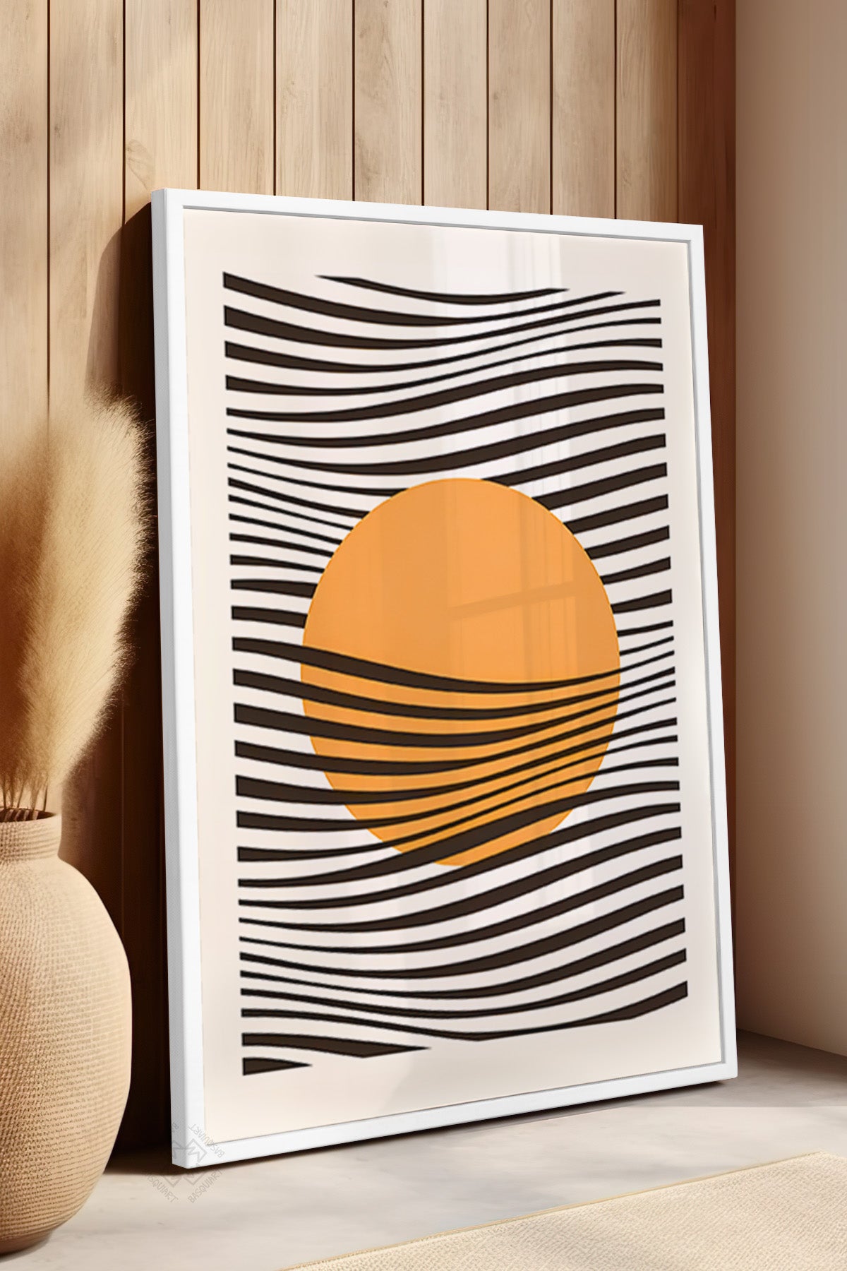 Bauhaus Serisi Beyaz Çerçeveli Poster, Tablo No:34