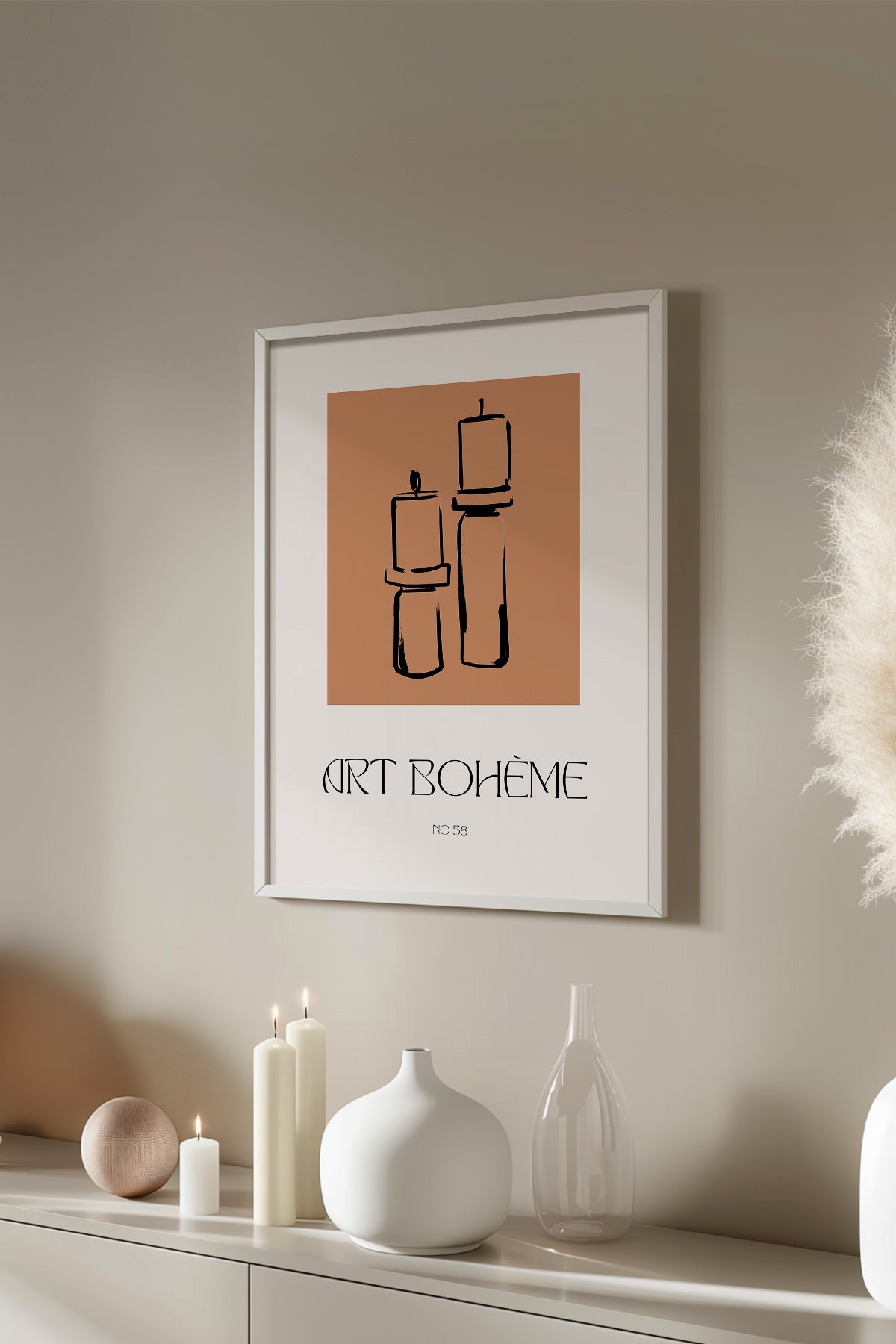 Bohemian Serisi Beyaz Çerçeveli Poster, Tablo No:66