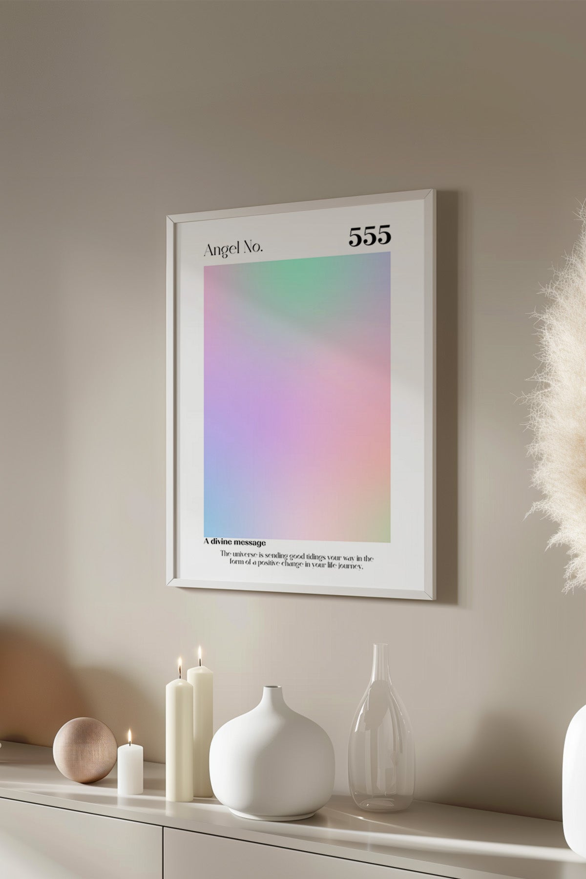 Aura Serisi Beyaz Çerçeveli Poster, Tablo No:71