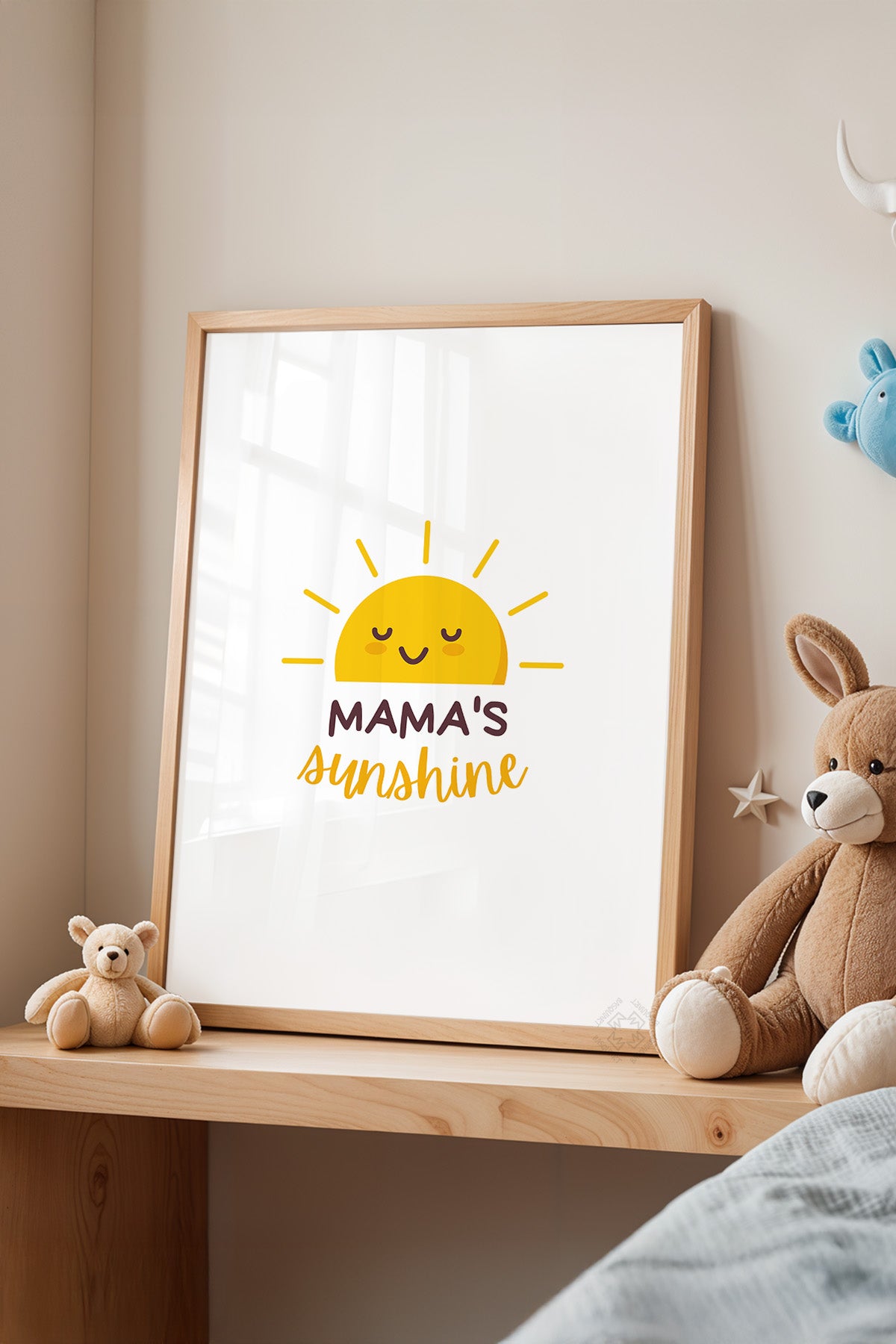 Çocuk Odası, Bebek Odası Ahşap Çerçeveli Poster, Tablo No:19