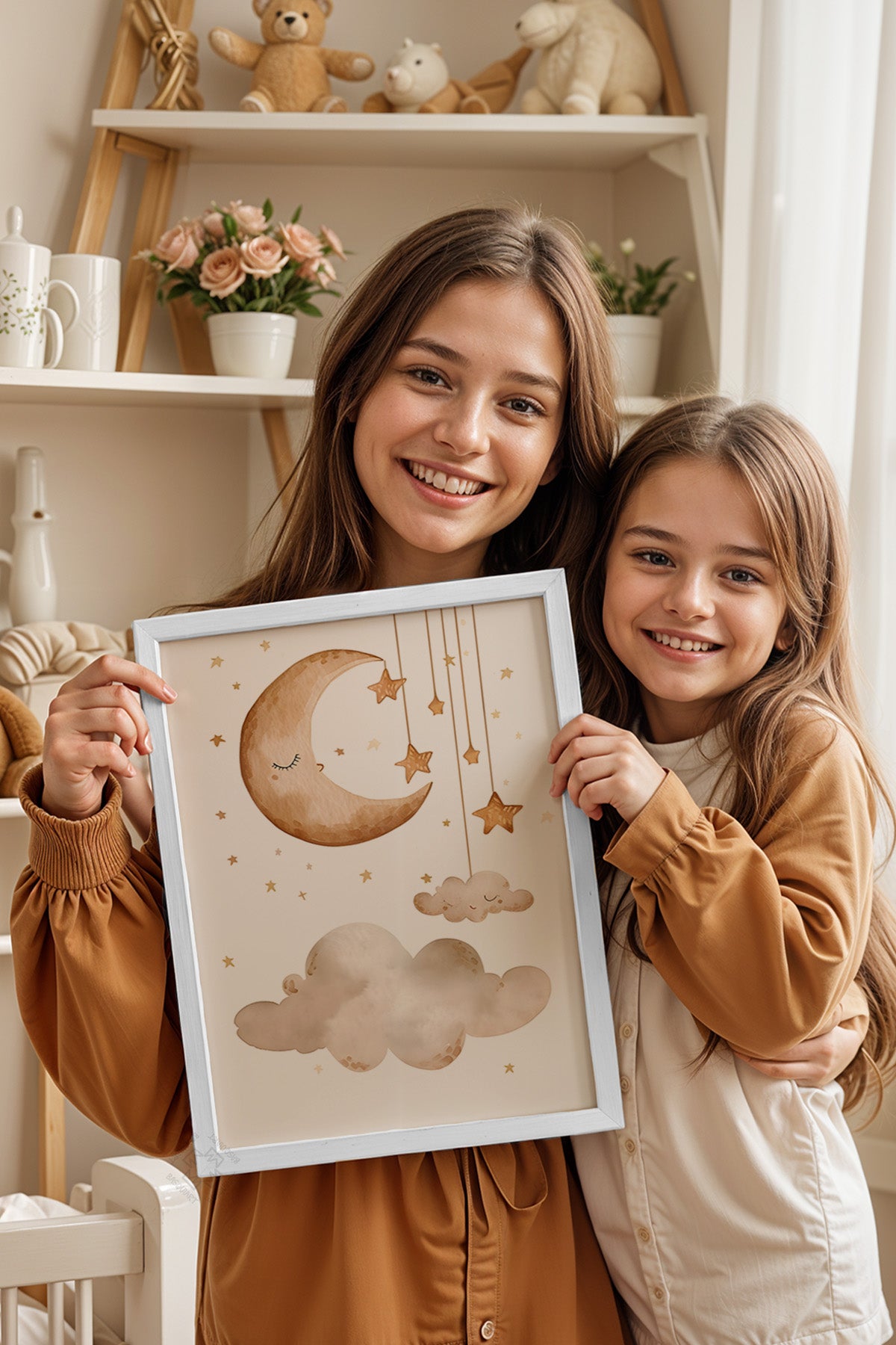 Çocuk Odası, Bebek Odası Beyaz Çerçeveli Poster, Tablo No:95