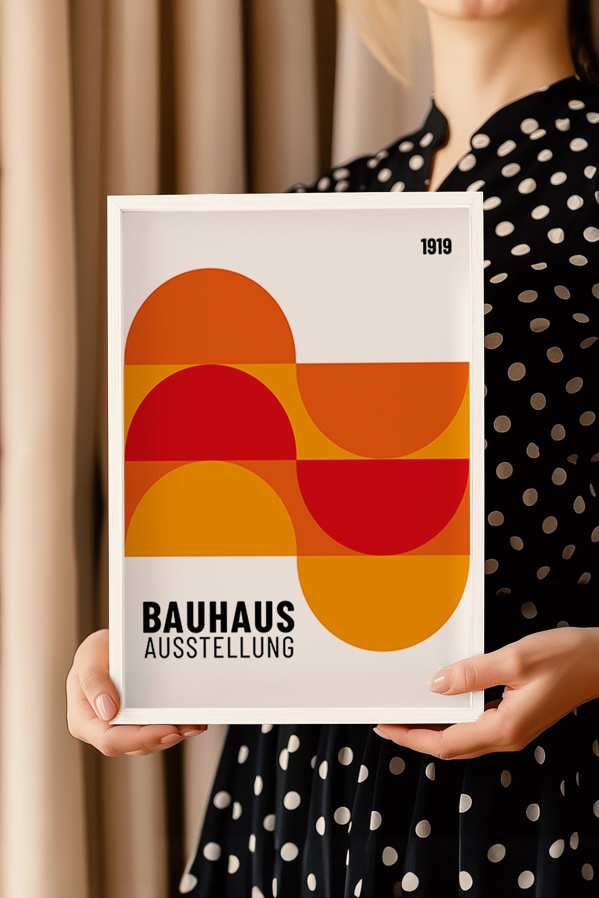 Bauhaus Serisi Beyaz Çerçeveli Poster, Tablo No:86