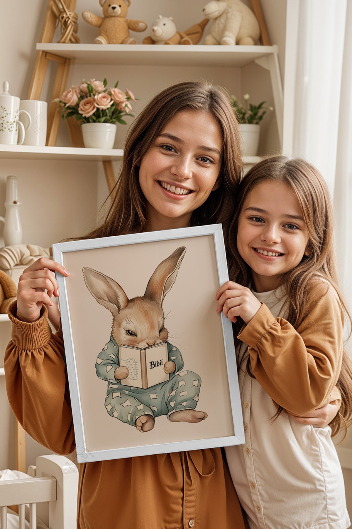 Çocuk Odası, Bebek Odası Beyaz Çerçeveli Poster, Tablo No:78