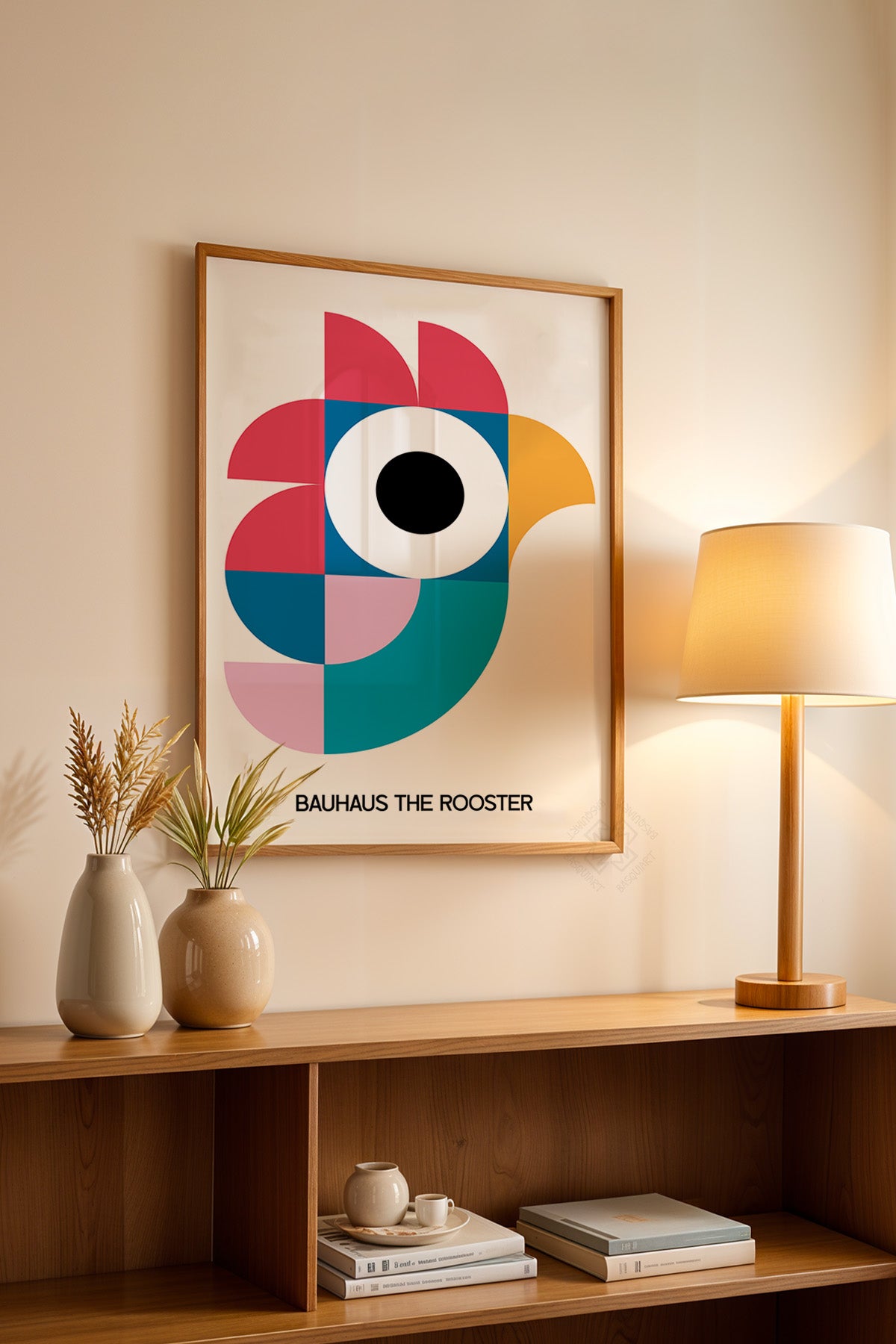 Bauhaus Serisi Ahşap Çerçeveli Poster, Tablo No:121
