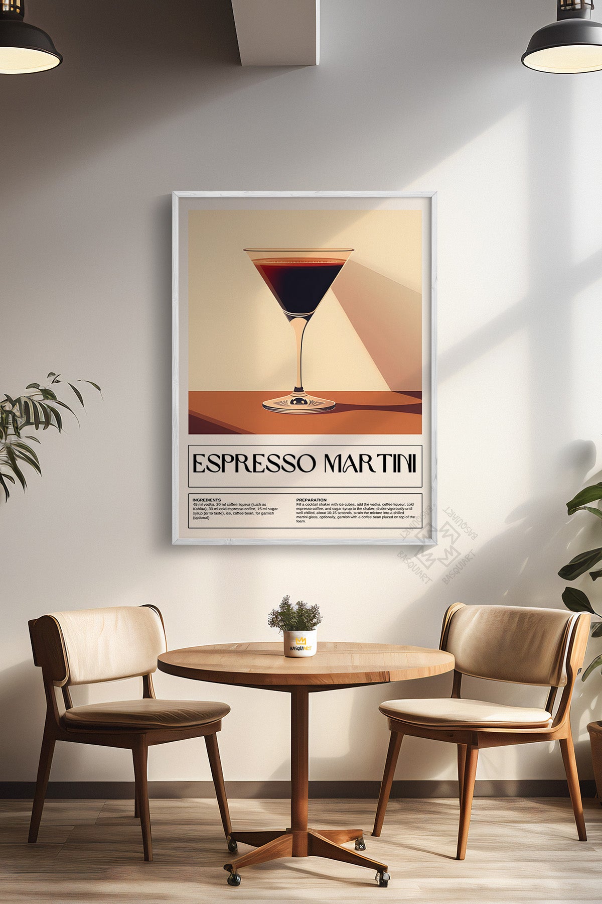 Kokteyl Serisi Beyaz Çerçeveli Poster, Tablo, Cafe, Restoran, Mutfak Duvar Dekoru No:13