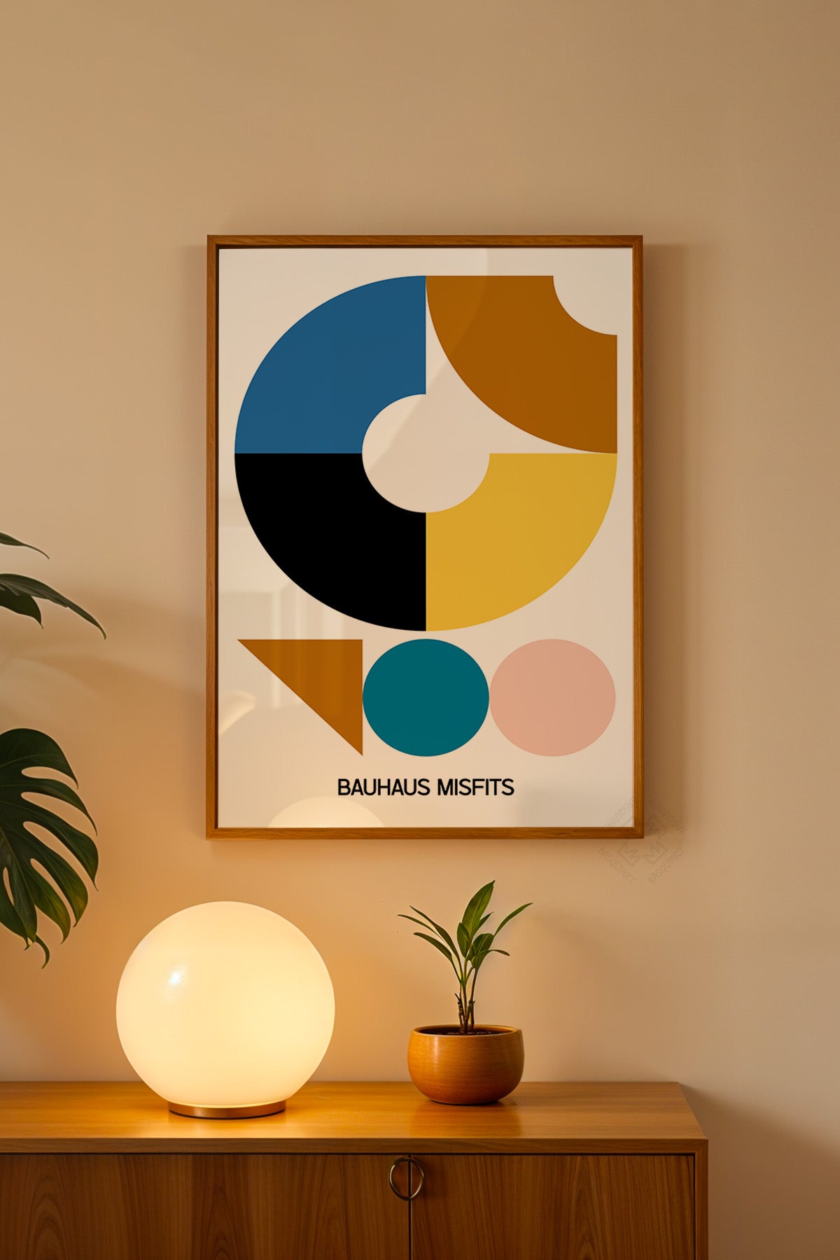 Bauhaus Serisi Ahşap Çerçeveli Poster, Tablo No:118