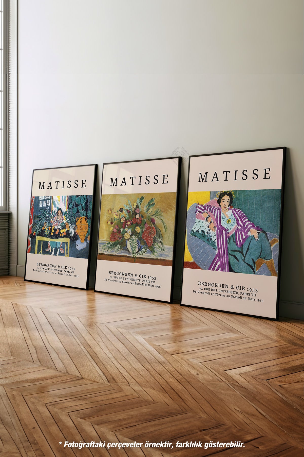 Matisse 3'lü Siyah Çerçeveli Poster, Tablo Seti No:12