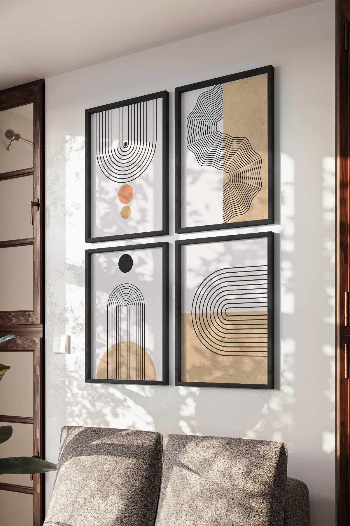 Bohemian 4'lü Siyah Çerçeveli Poster, Tablo Seti No:16