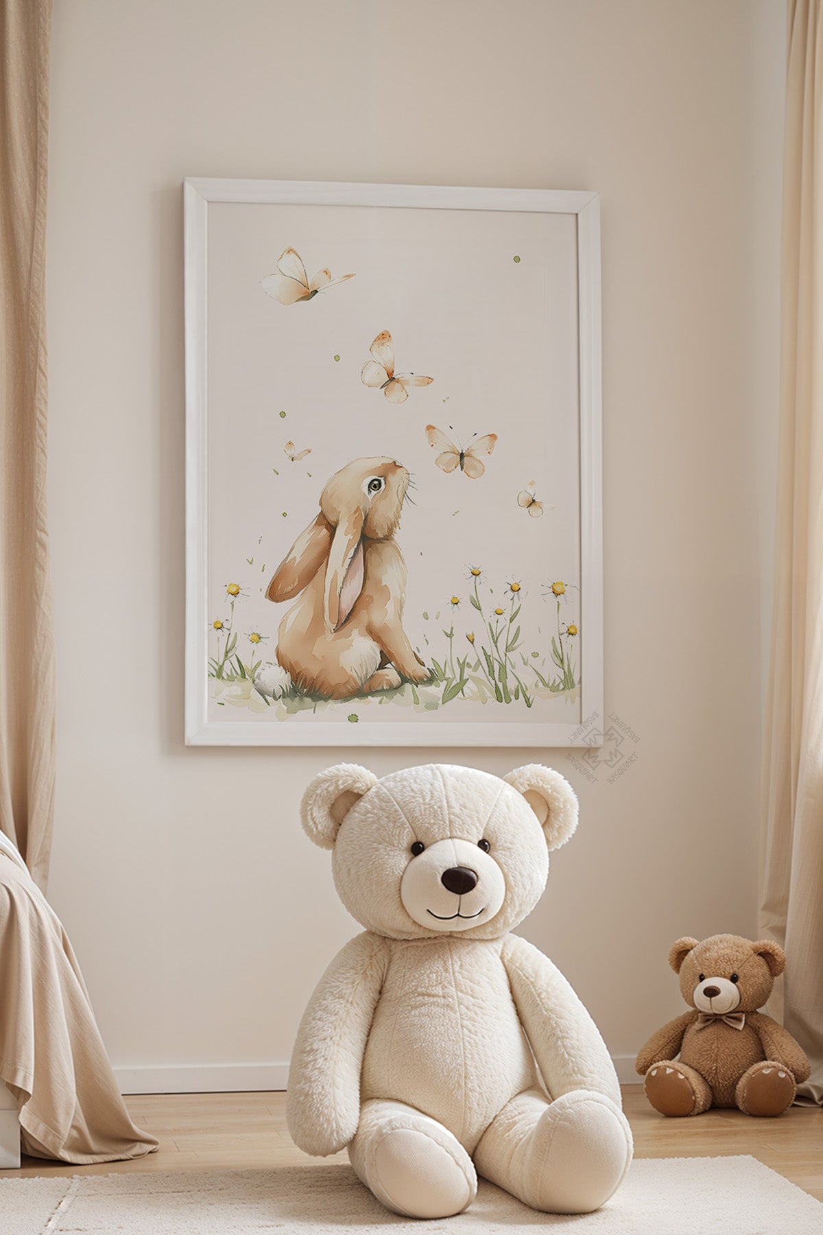 Çocuk Odası, Bebek Odası Beyaz Çerçeveli Poster, Tablo No:86