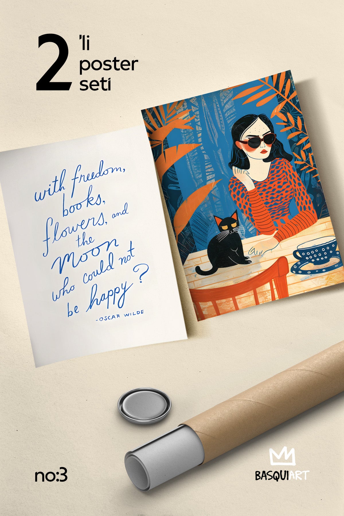 Oscar Wilde 2'li Poster Seti, Sanatsal Dekor No:3