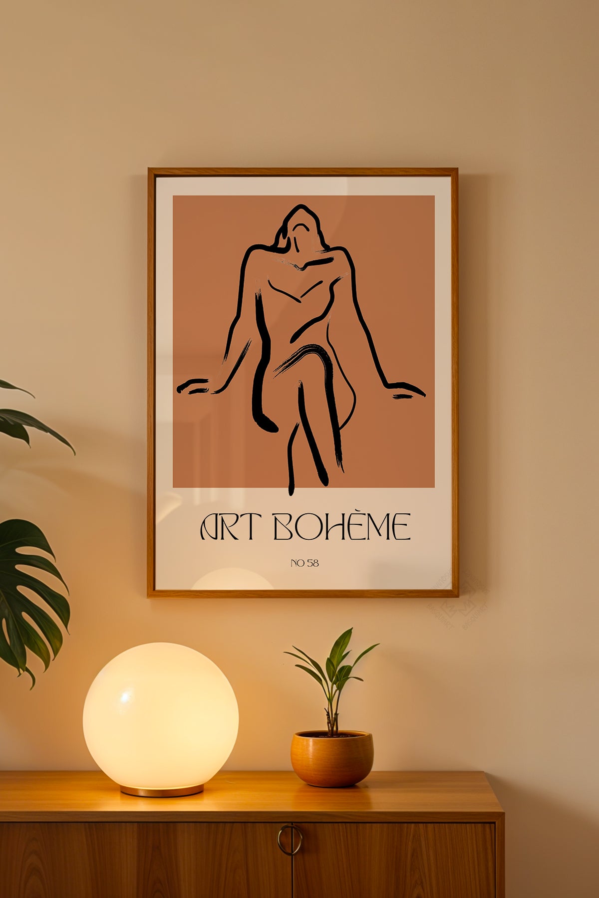 Bohemian Serisi Ahşap Çerçeveli Poster, Tablo No:102