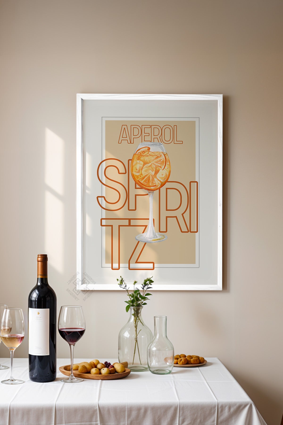 Kokteyl Serisi Beyaz Çerçeveli Poster, Tablo, Cafe, Restoran, Mutfak Duvar Dekoru No:43