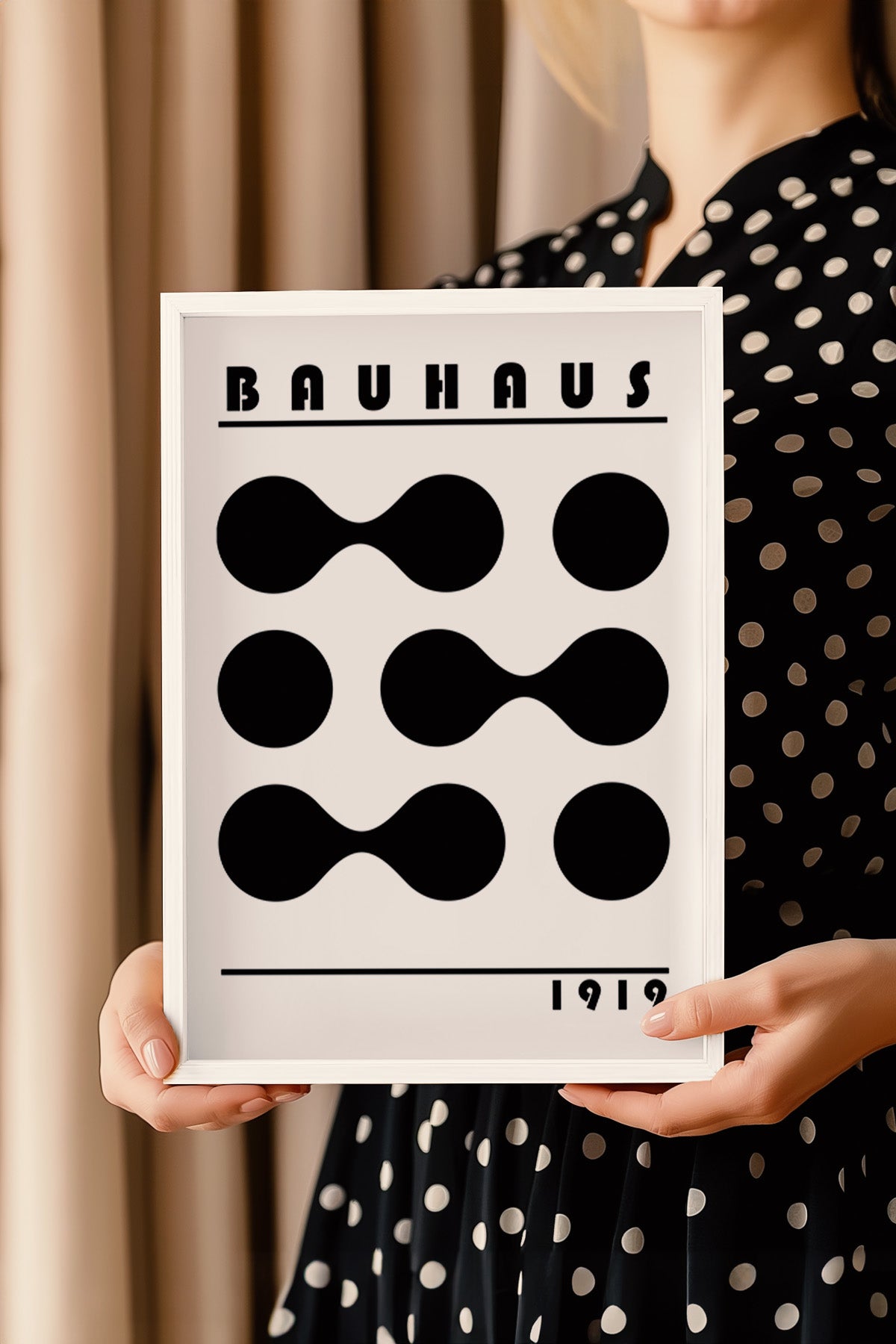 Bauhaus Serisi Beyaz Çerçeveli Poster, Tablo No:53