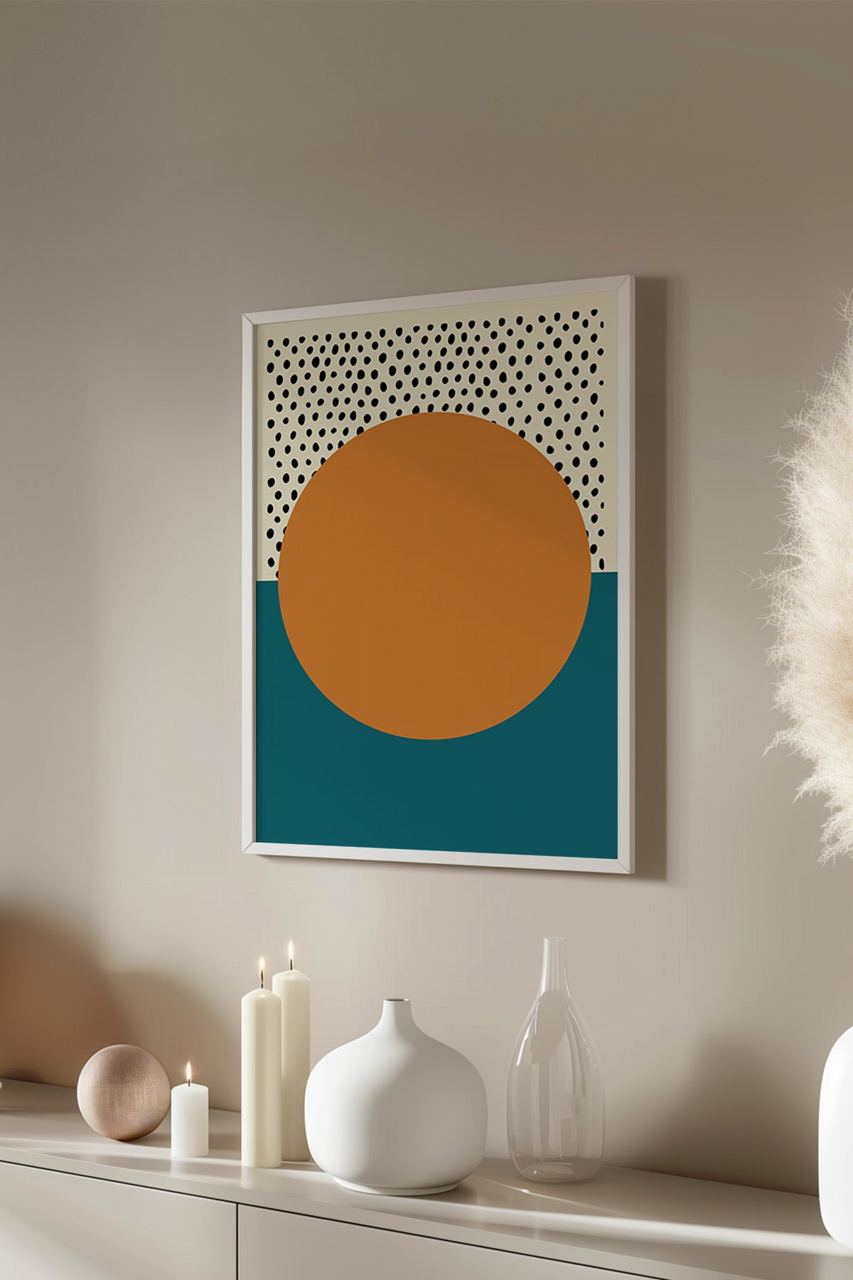 Bauhaus Serisi Beyaz Çerçeveli Poster, Tablo No:78