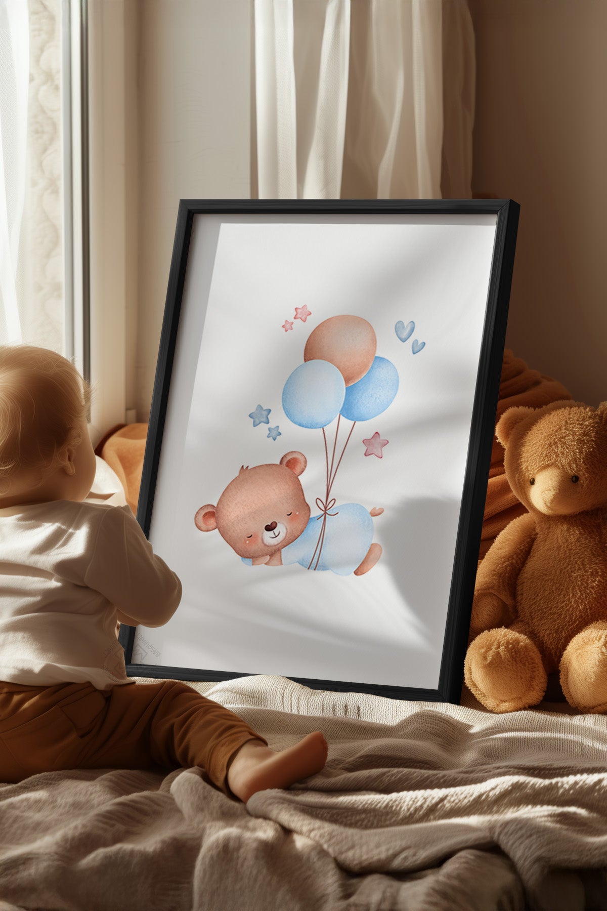 Çocuk Odası, Bebek Odası Siyah Çerçeveli Poster, Tablo No:2