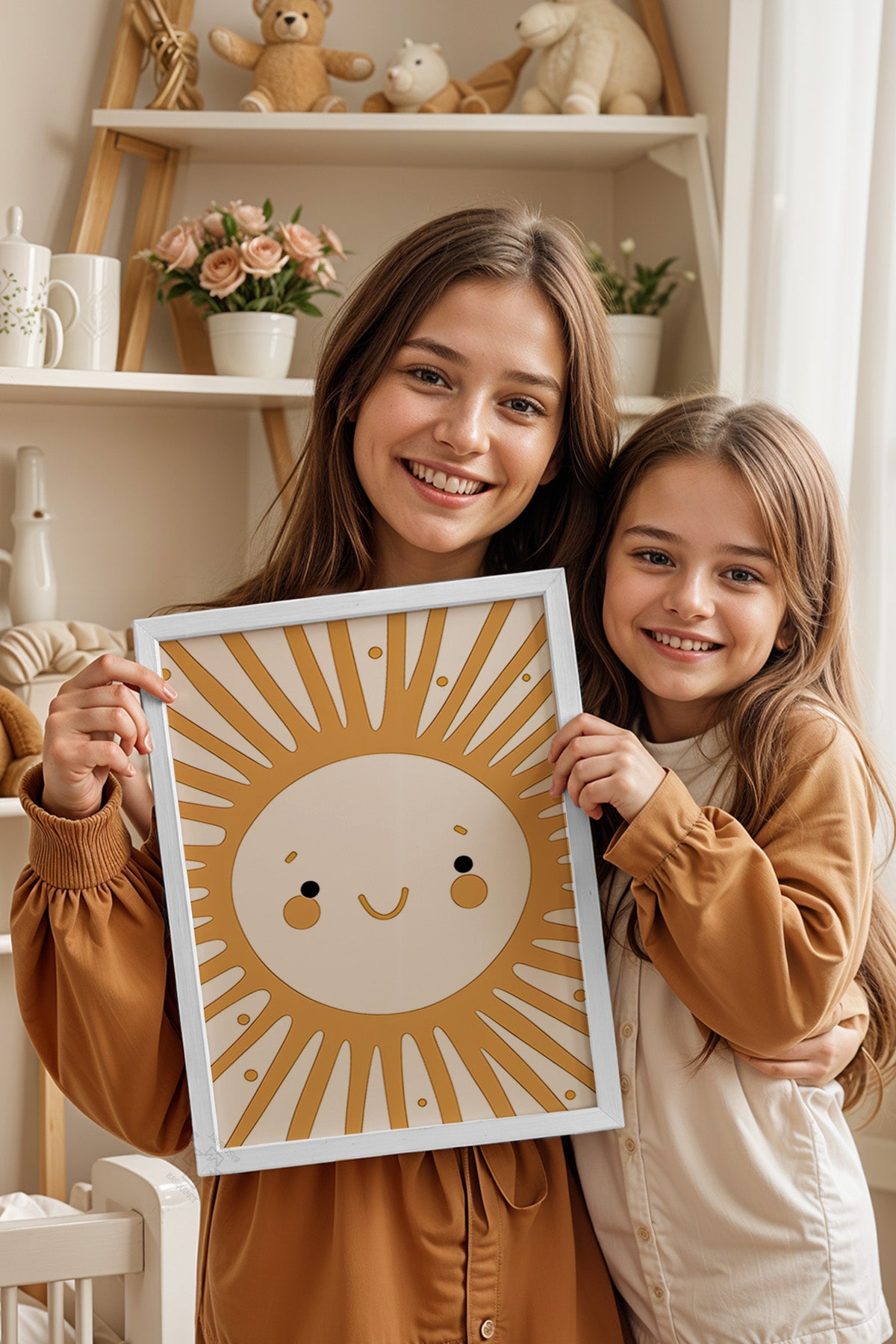Çocuk Odası, Bebek Odası Beyaz Çerçeveli Poster, Tablo No:65