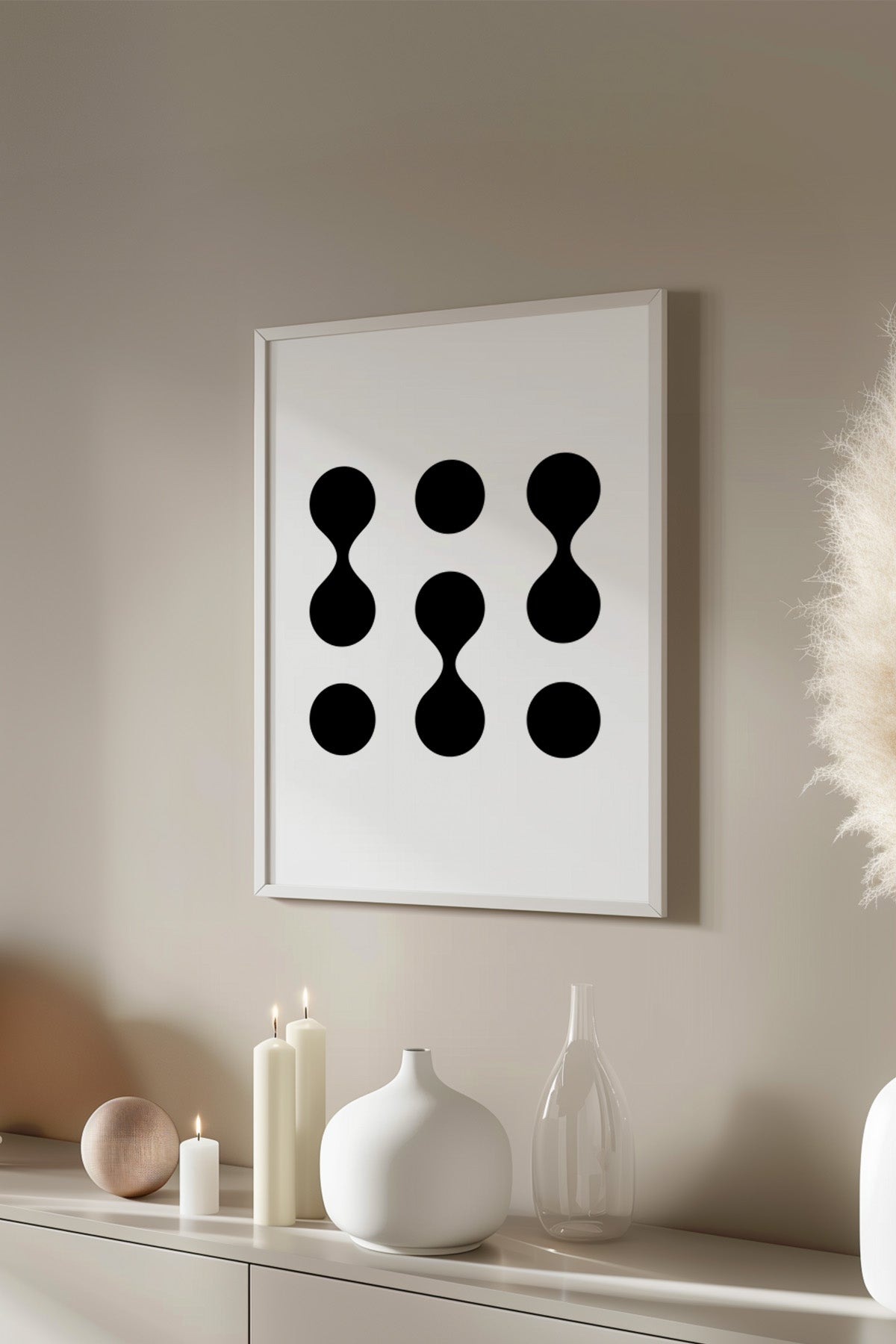 Bauhaus Serisi Beyaz Çerçeveli Poster, Tablo No:47