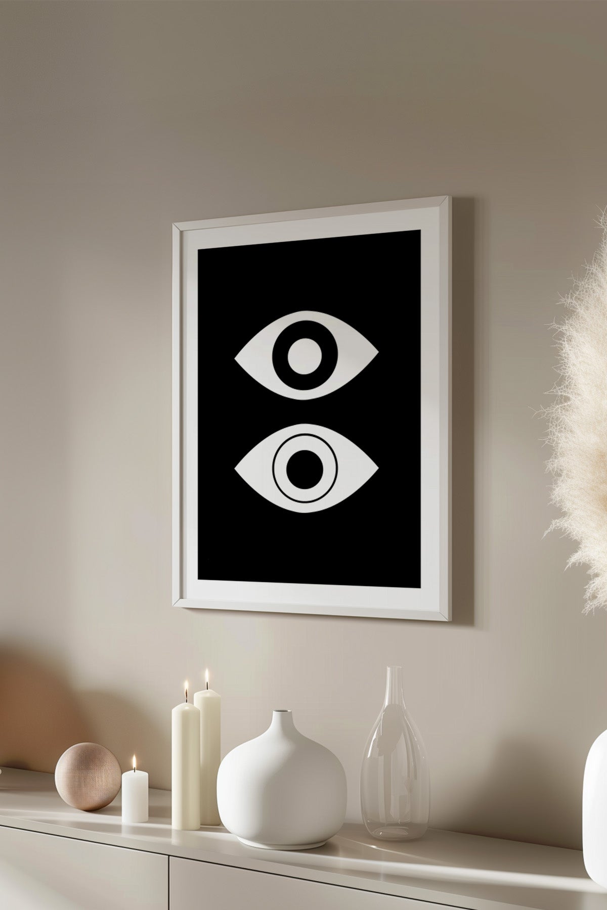 Bauhaus Serisi Beyaz Çerçeveli Poster, Tablo No:49