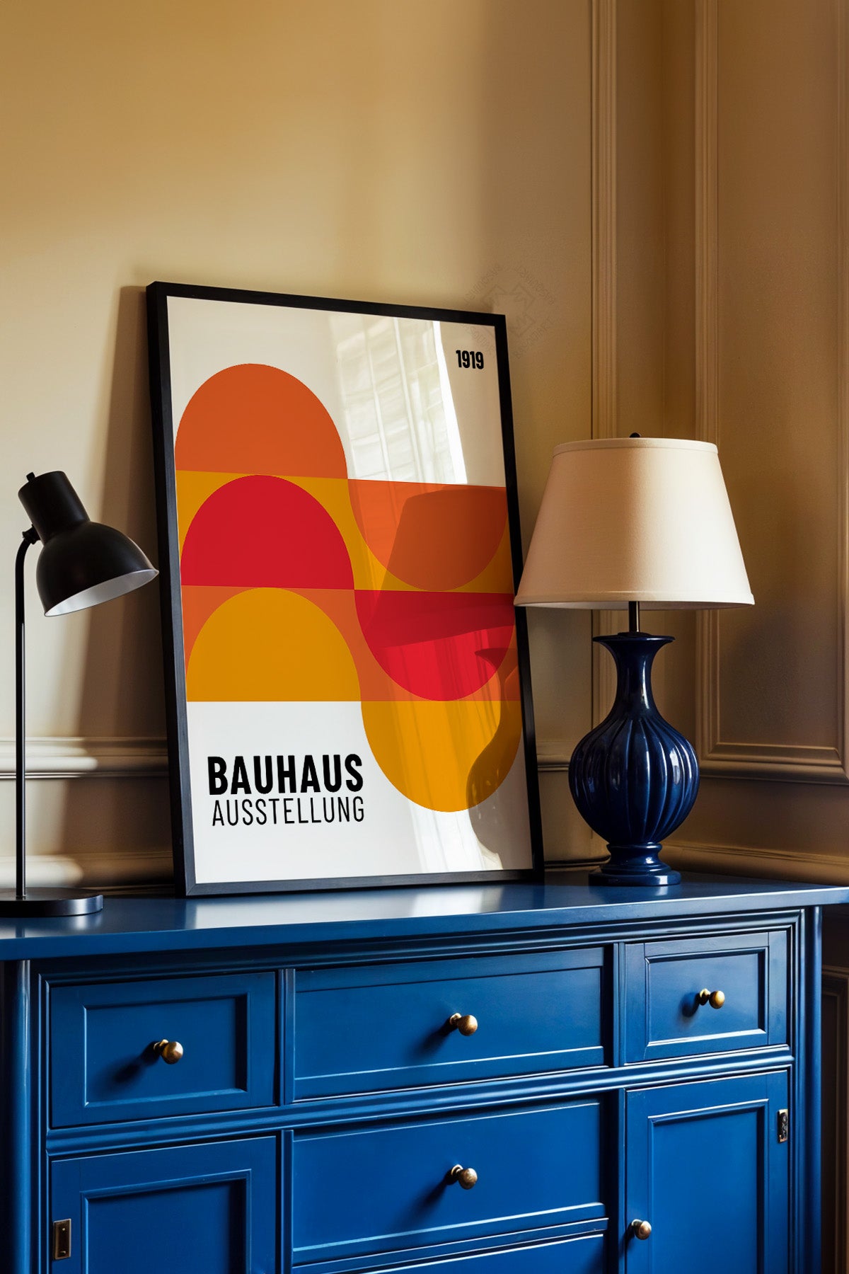 Bauhaus Serisi Siyah Çerçeveli Poster, Tablo No:86