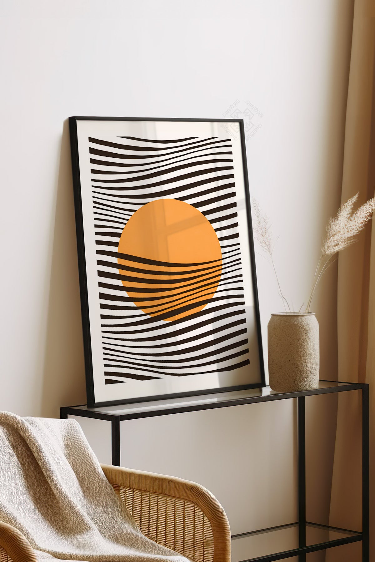 Bauhaus Serisi Siyah Çerçeveli Poster, Tablo No:34