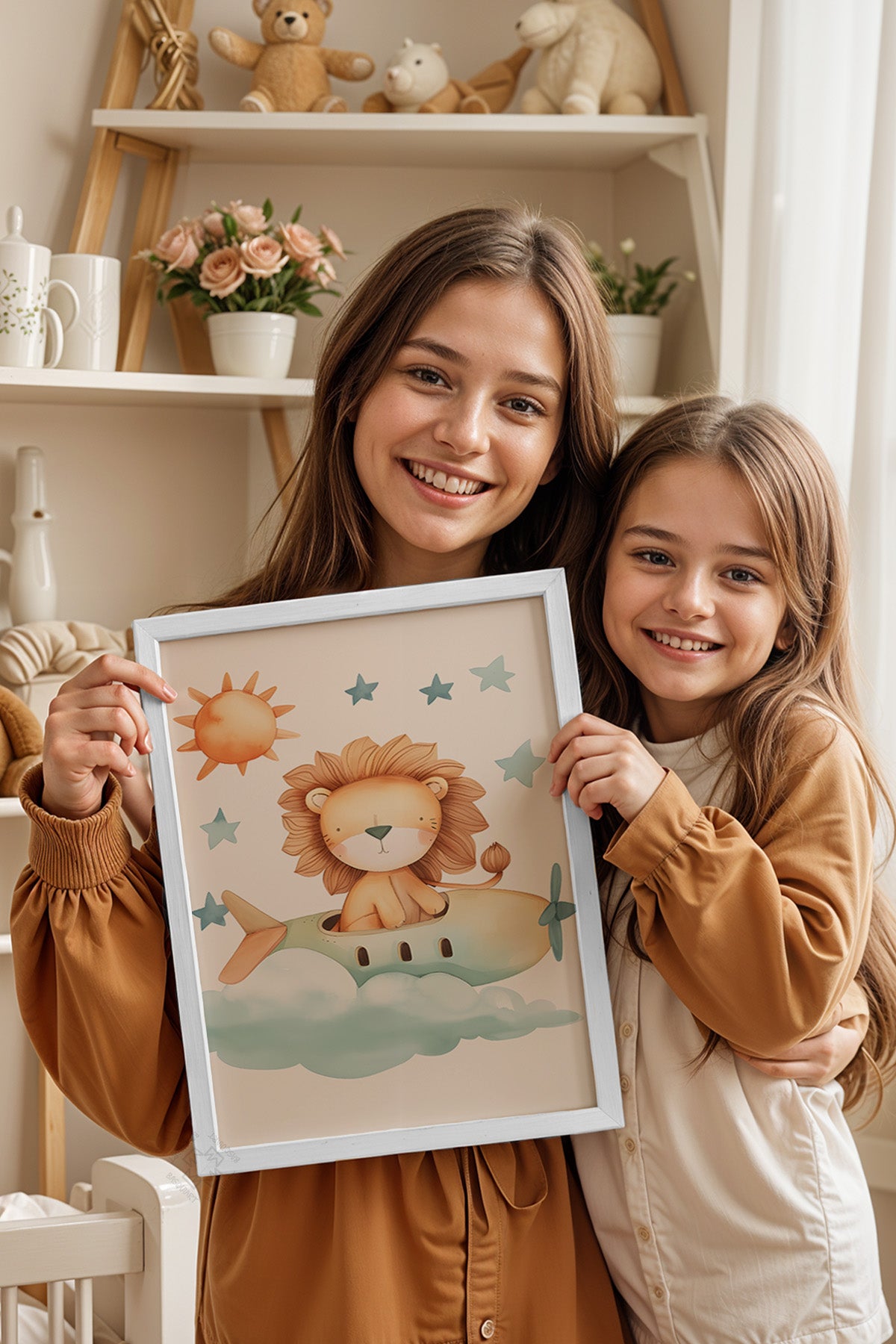 Çocuk Odası, Bebek Odası Beyaz Çerçeveli Poster, Tablo No:44