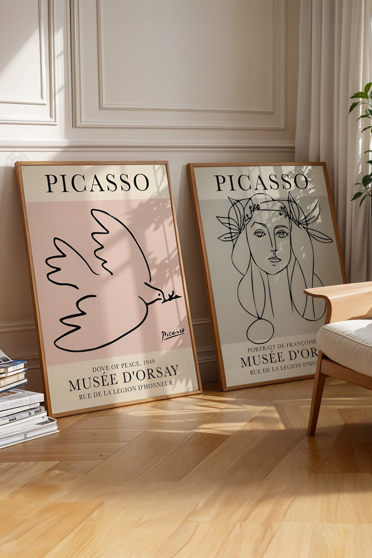 Picasso 2'li Ahşap Çerçeveli Poster, Tablo Seti No:23