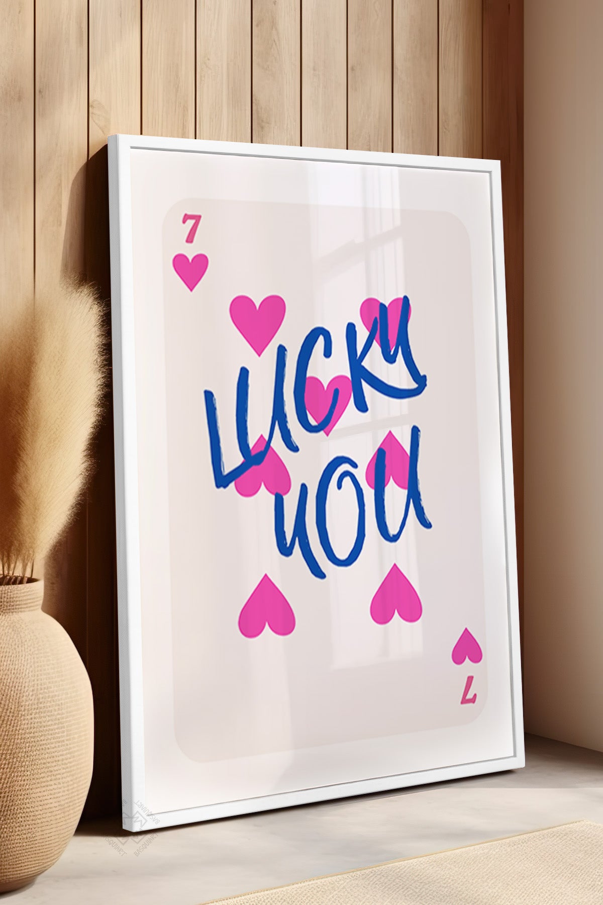 Lucky You Serisi Beyaz Çerçeveli Poster, Tablo Duvar Dekoru No:124