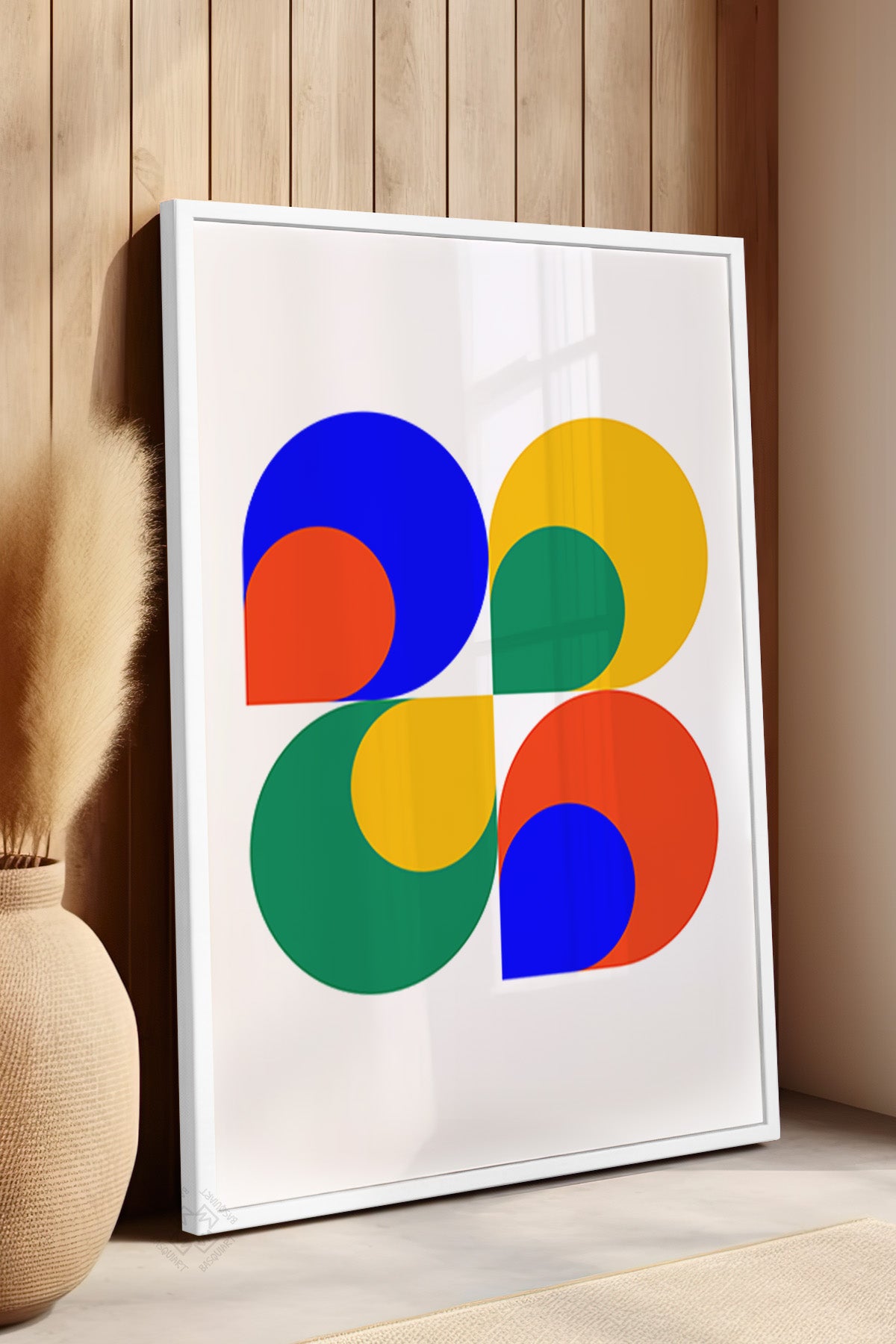 Bauhaus Serisi Beyaz Çerçeveli Poster, Tablo No:12