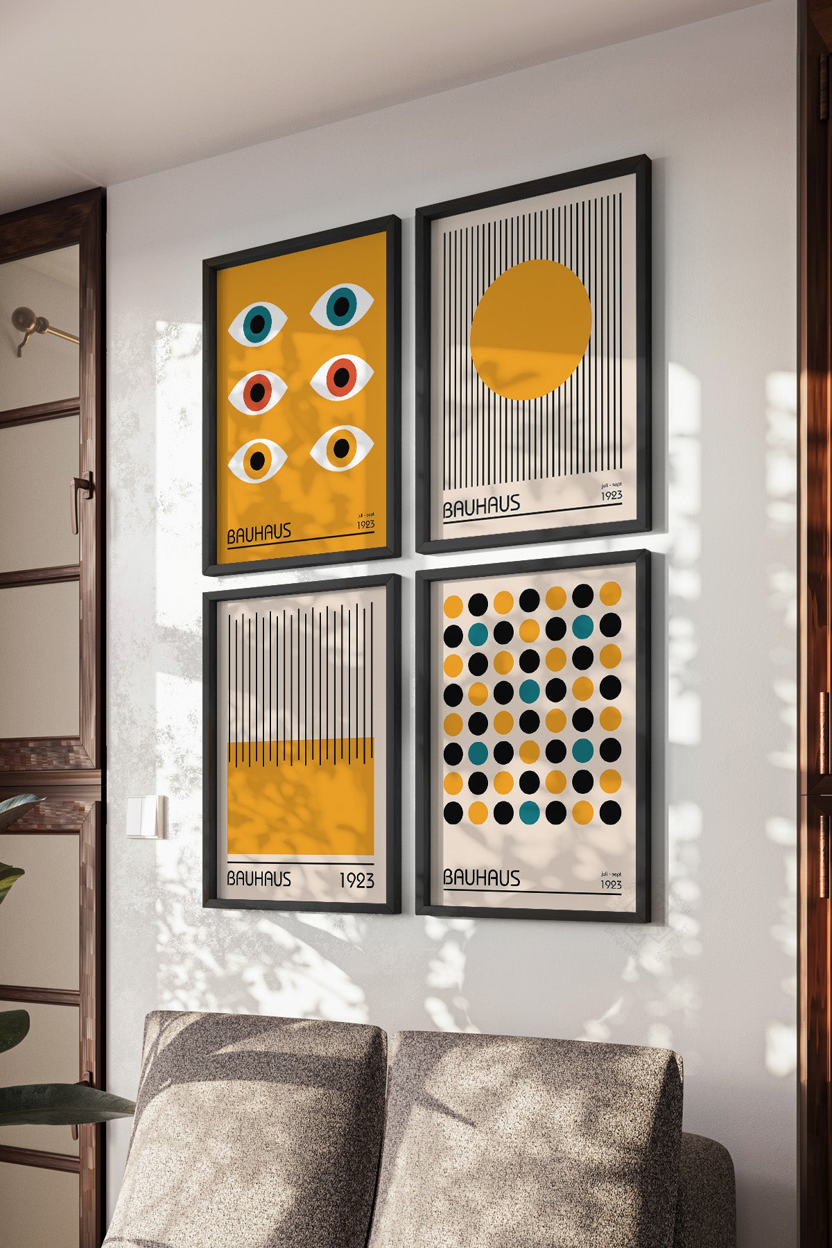 Bauhaus 4'lü Siyah Çerçeveli Poster, Tablo Seti No:31