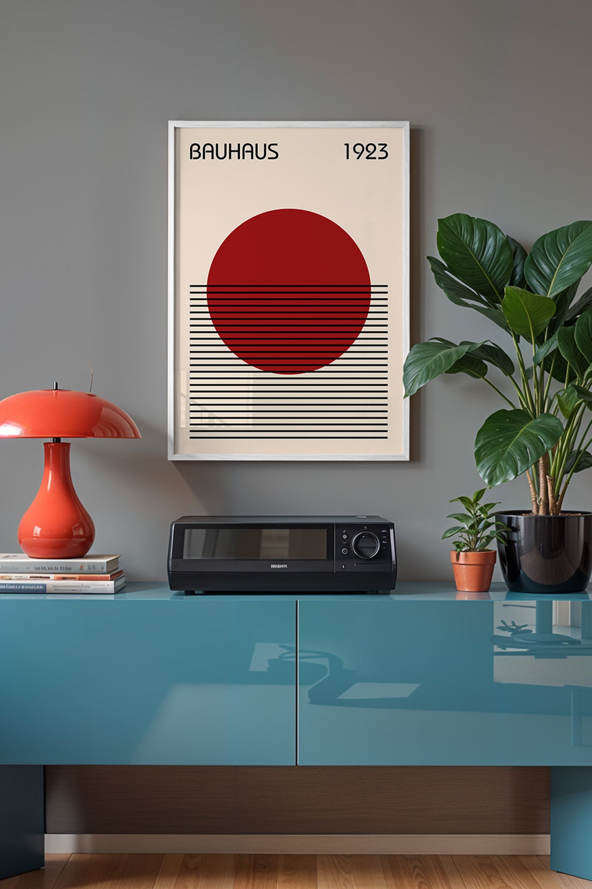 Bauhaus Serisi Beyaz Çerçeveli Poster, Tablo No:29