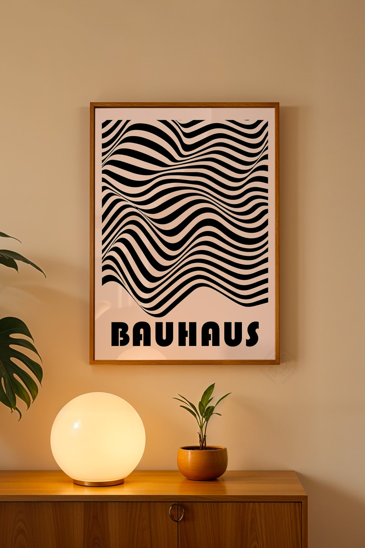 Bauhaus Serisi Ahşap Çerçeveli Poster, Tablo No:70