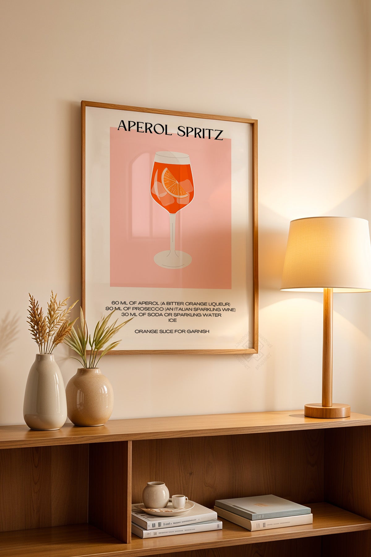 Kokteyl Serisi Ahşap Çerçeveli Poster, Tablo, Cafe, Restoran, Mutfak Duvar Dekoru No:15