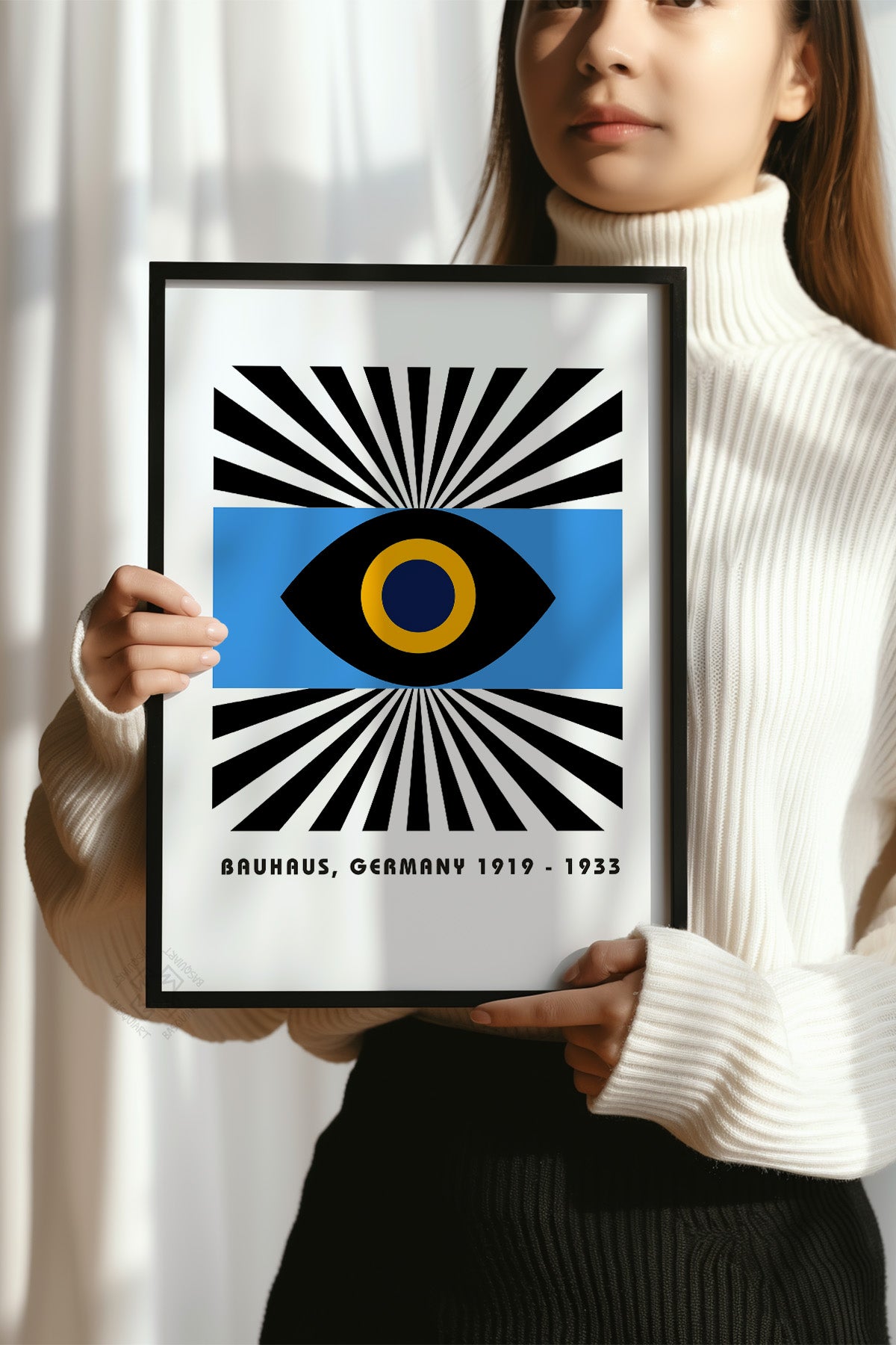 Bauhaus Serisi Siyah Çerçeveli Poster, Tablo No:114
