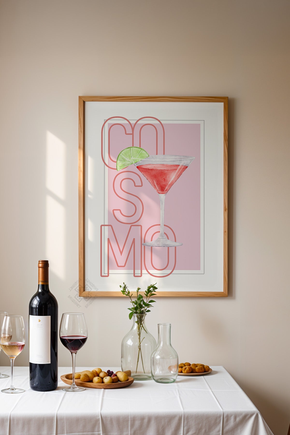 Kokteyl Serisi Ahşap Çerçeveli Poster, Tablo, Cafe, Restoran, Mutfak Duvar Dekoru No:46