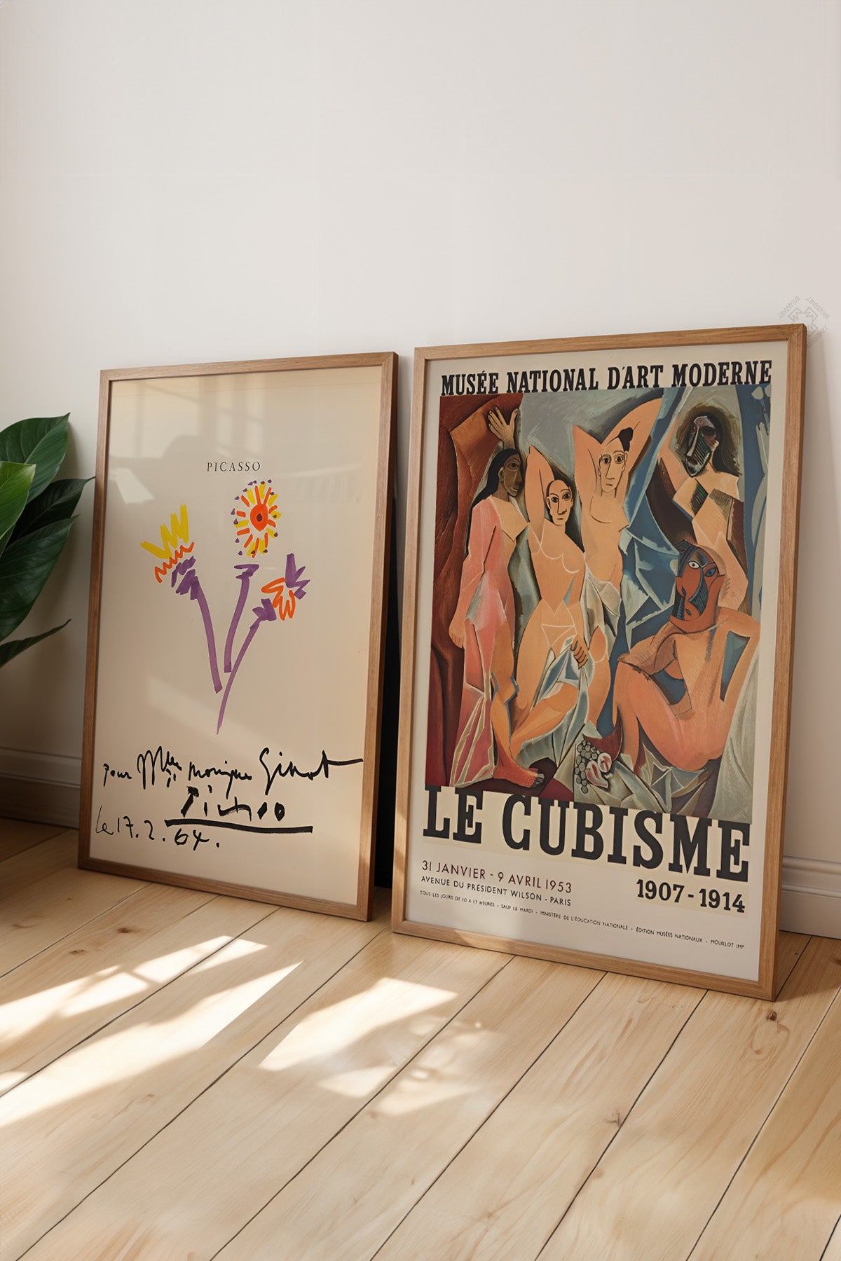 Picasso 2'li Ahşap Çerçeveli Poster, Sanatsal Tablo Seti No:12