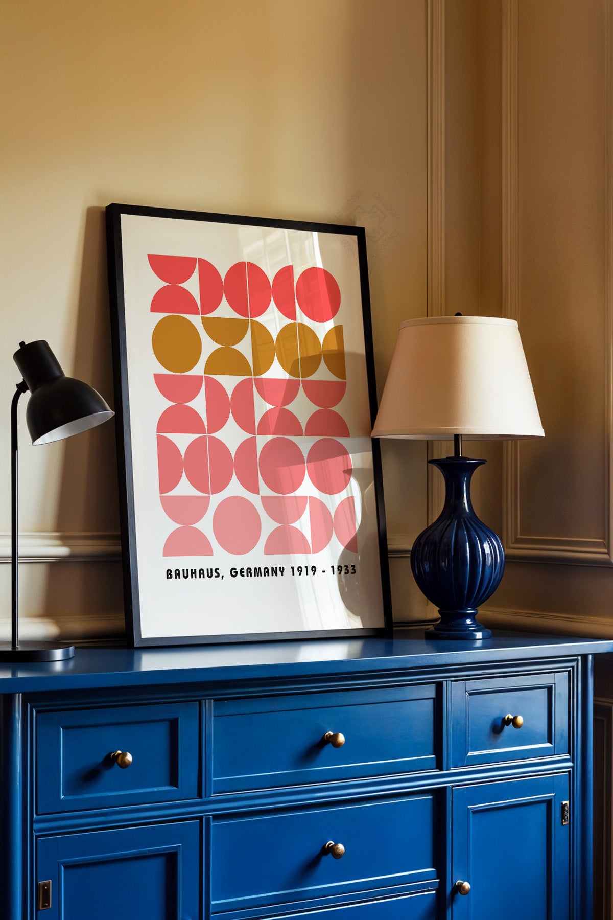 Bauhaus Serisi Siyah Çerçeveli Poster, Tablo No:115