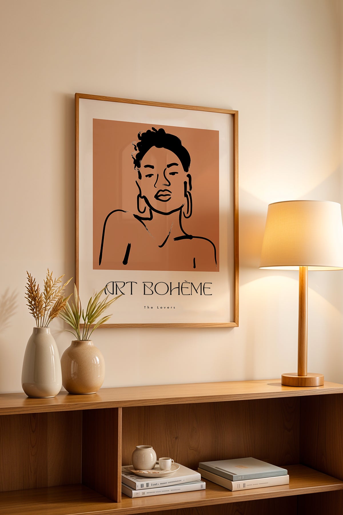 Bohemian Serisi Ahşap Çerçeveli Poster, Tablo No:106