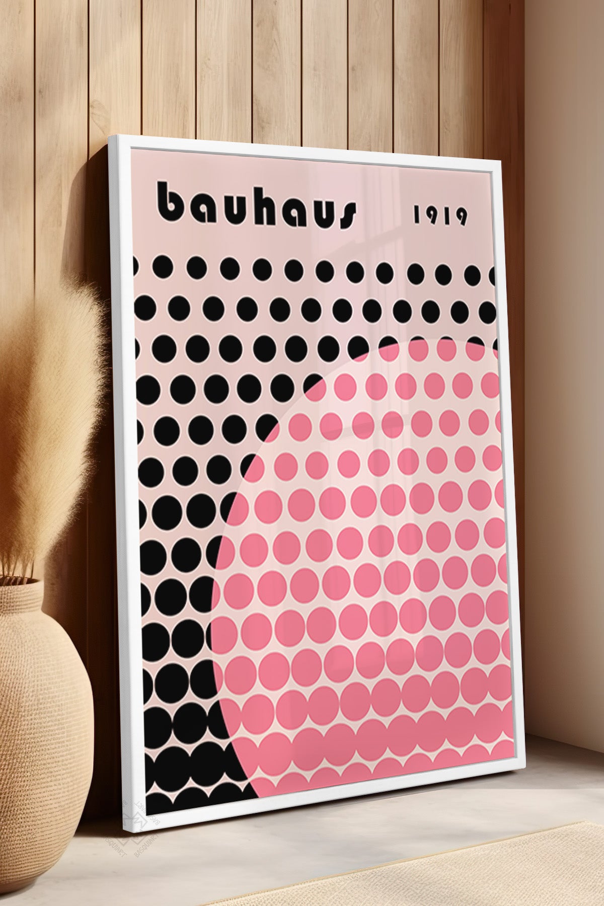 Bauhaus Serisi Beyaz Çerçeveli Poster, Tablo No:72