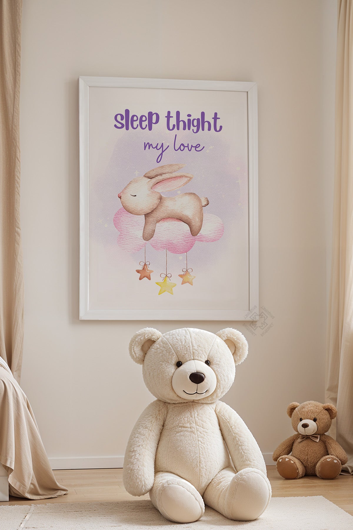 Çocuk Odası, Bebek Odası Beyaz Çerçeveli Poster, Tablo No:28