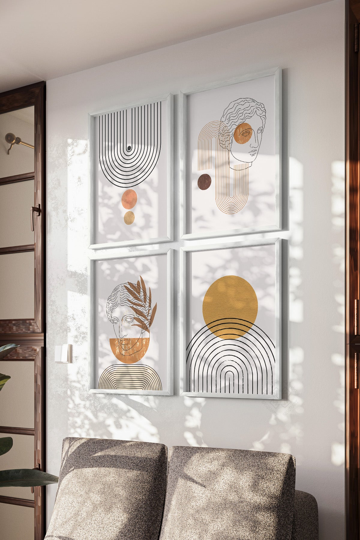 Bohemian 4'lü Beyaz Çerçeveli Poster, Tablo Seti No:17
