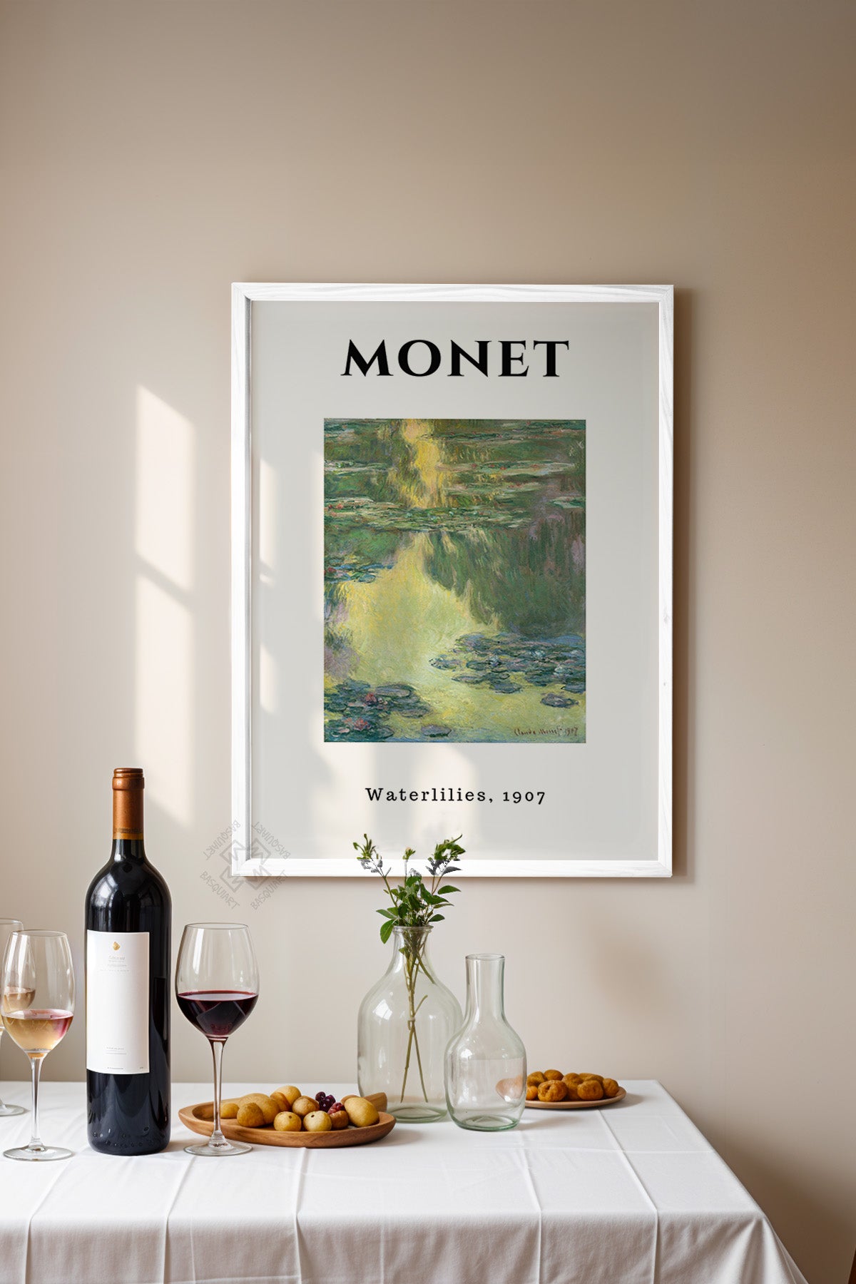 Claude Monet Serisi Beyaz Çerçeveli Poster, Tablo Duvar Dekoru No:12